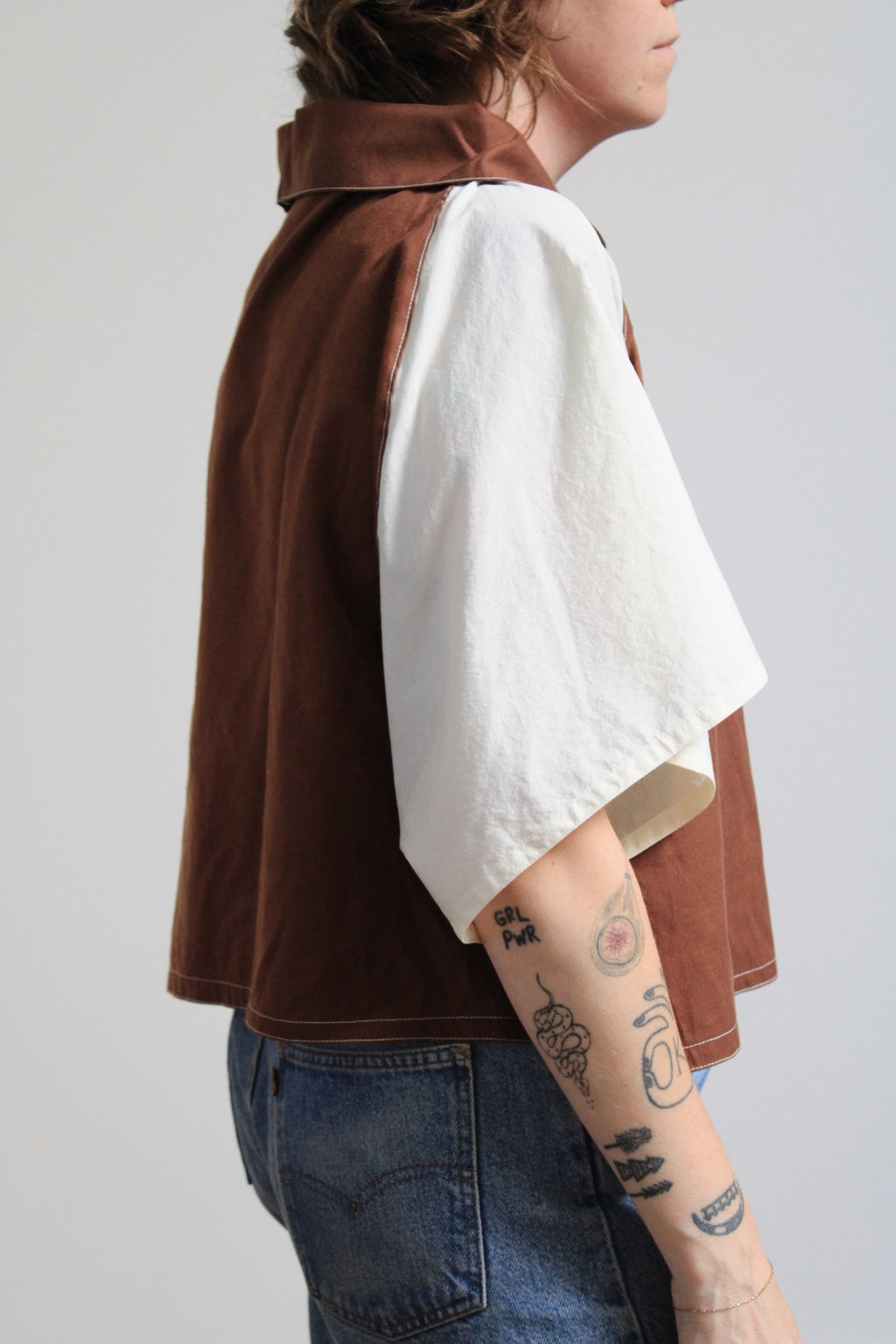 Archive Craft Peter Pan Crop - Brown + White
