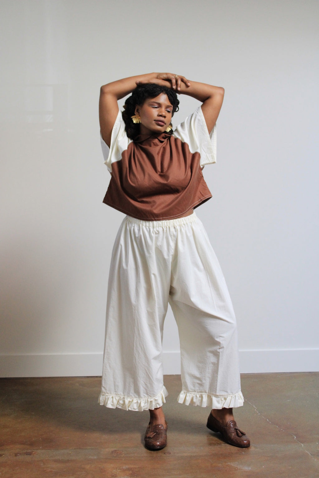 Archive Craft Peter Pan Crop - Brown + White