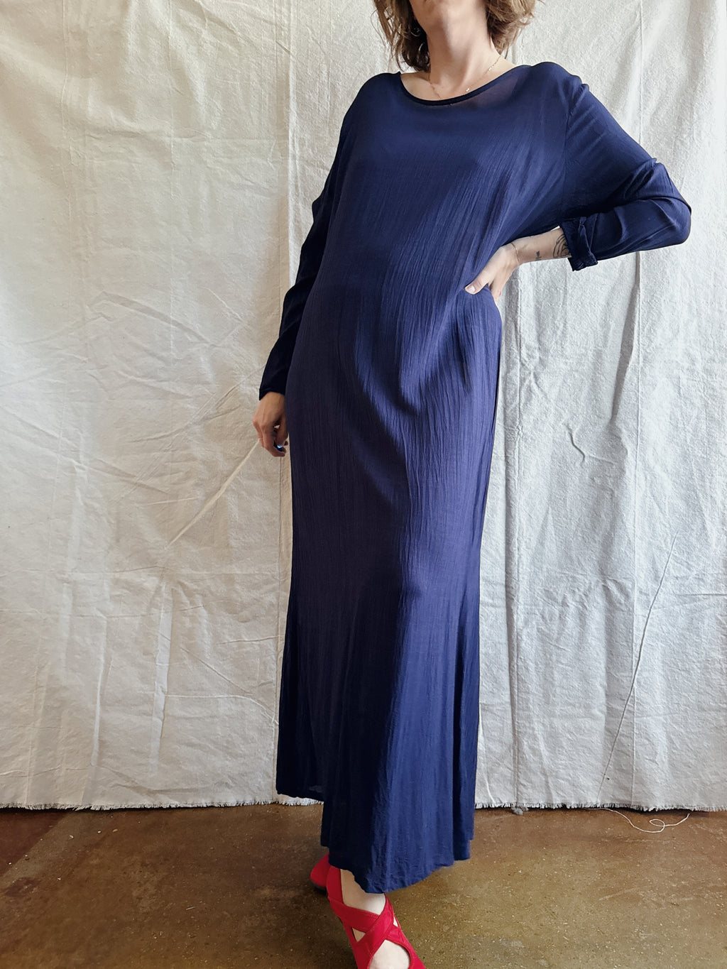 Semi Sheer Maxi Slip Dress