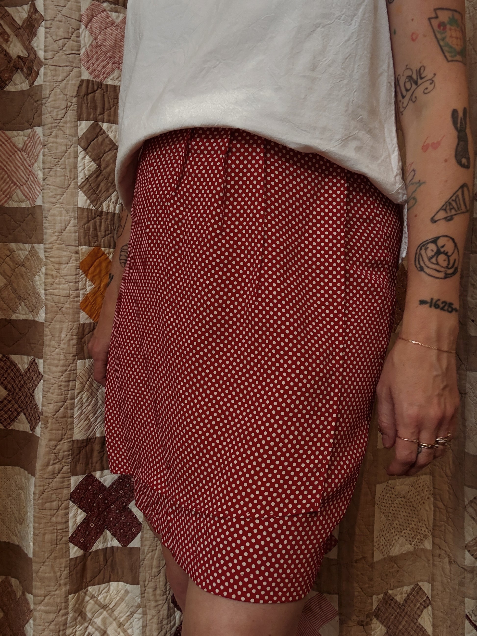 Red Polka Dot Faux Wrap