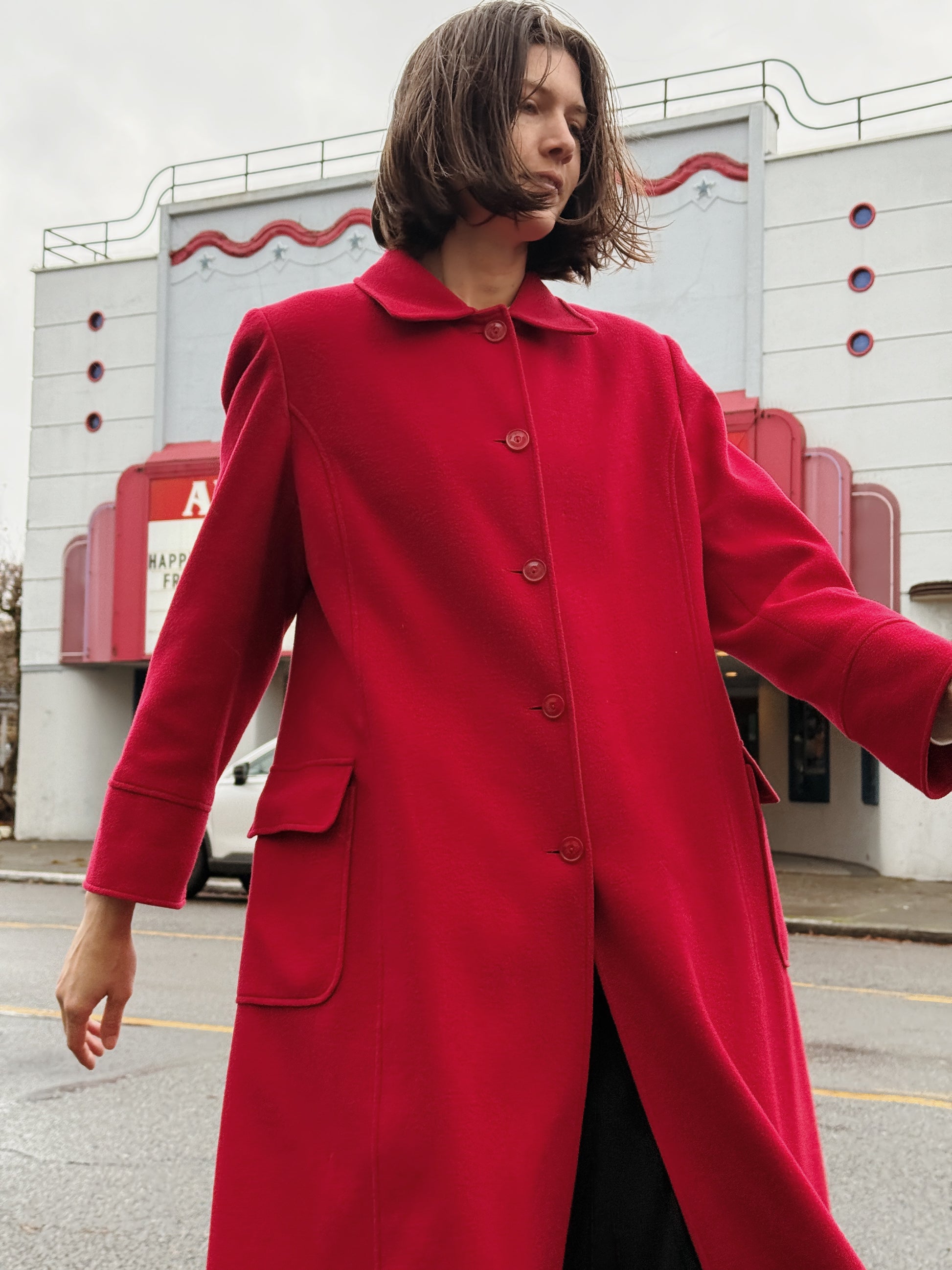 Cherry Wool Overcoat