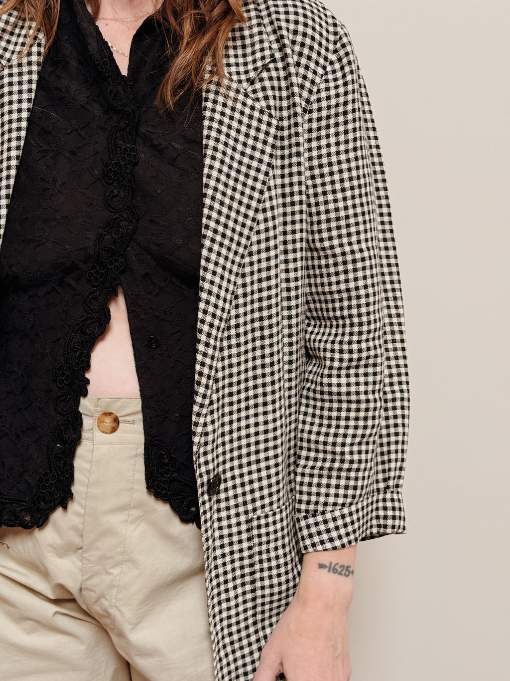 Black Gingham Blazer