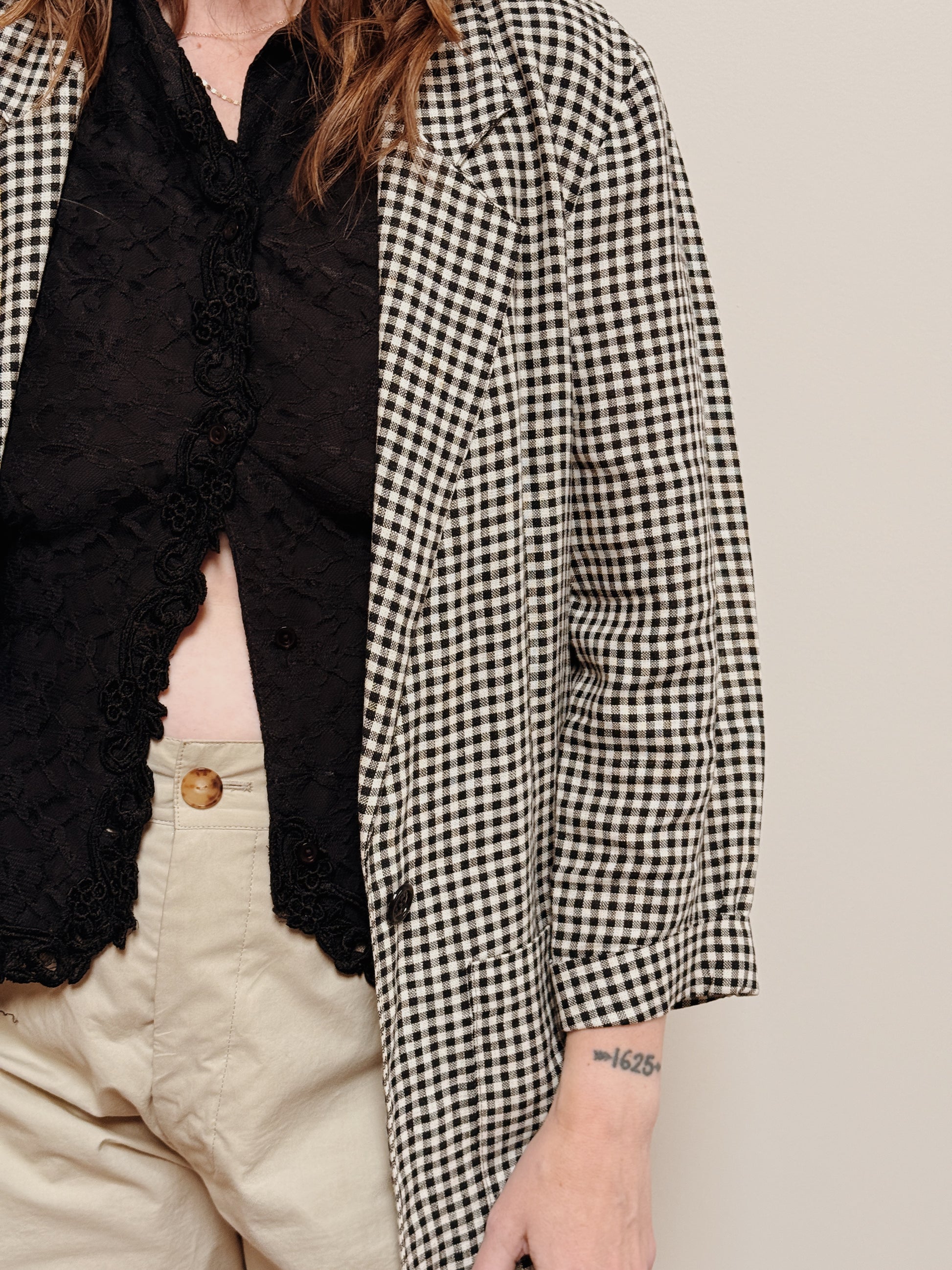 Black Gingham Blazer