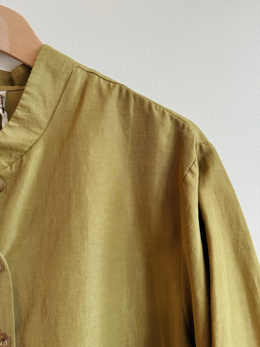 Linen Blend Pistachio Blouse
