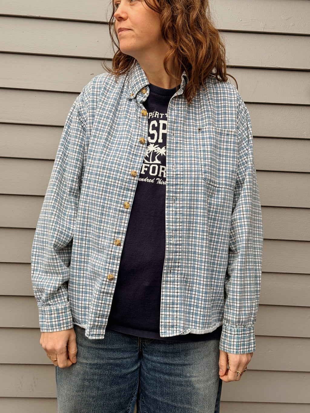 Printed Plaid Buttondown