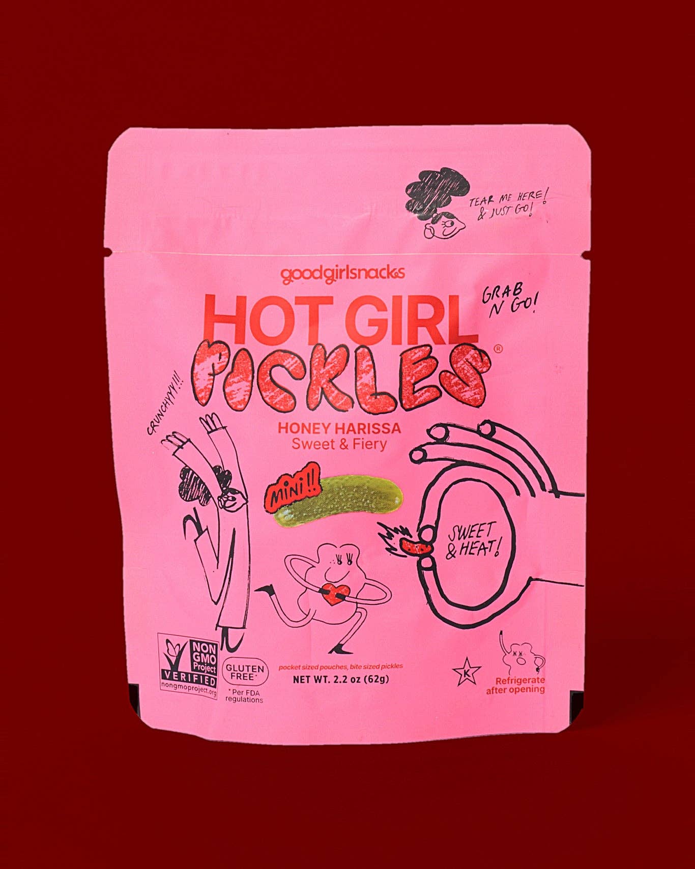 Hot Honey Harissa Grab and Go Pickles