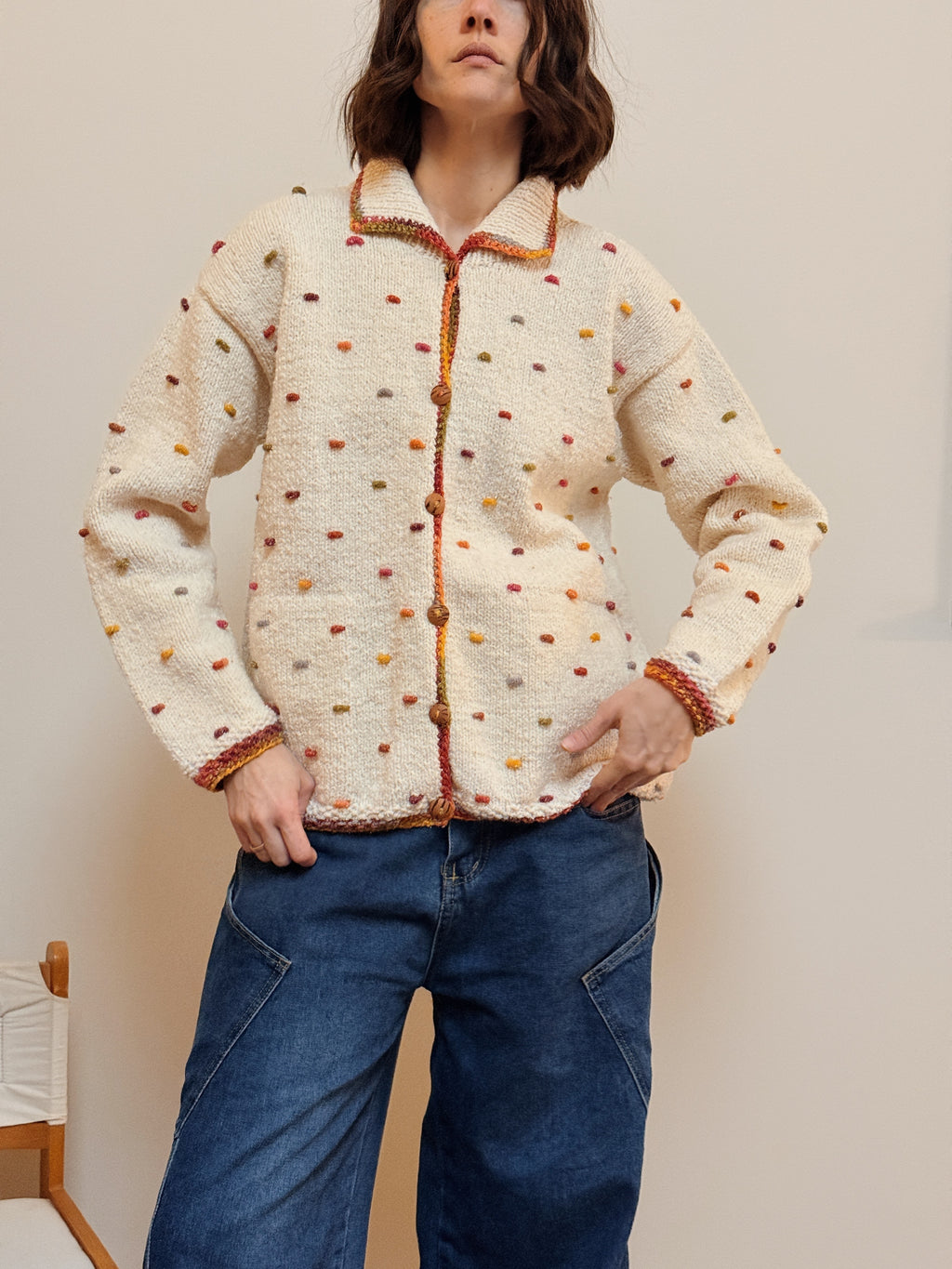 Wool/Cotton Confetti Cardigan