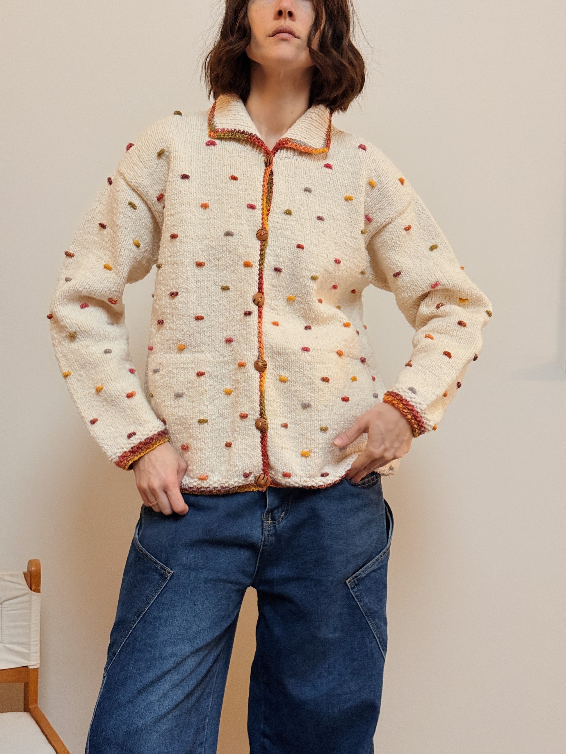 Wool/Cotton Confetti Cardigan