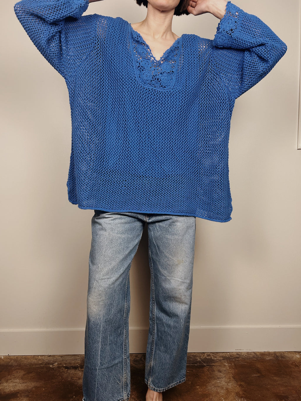 Blue Lace/Crochet Mini Dress