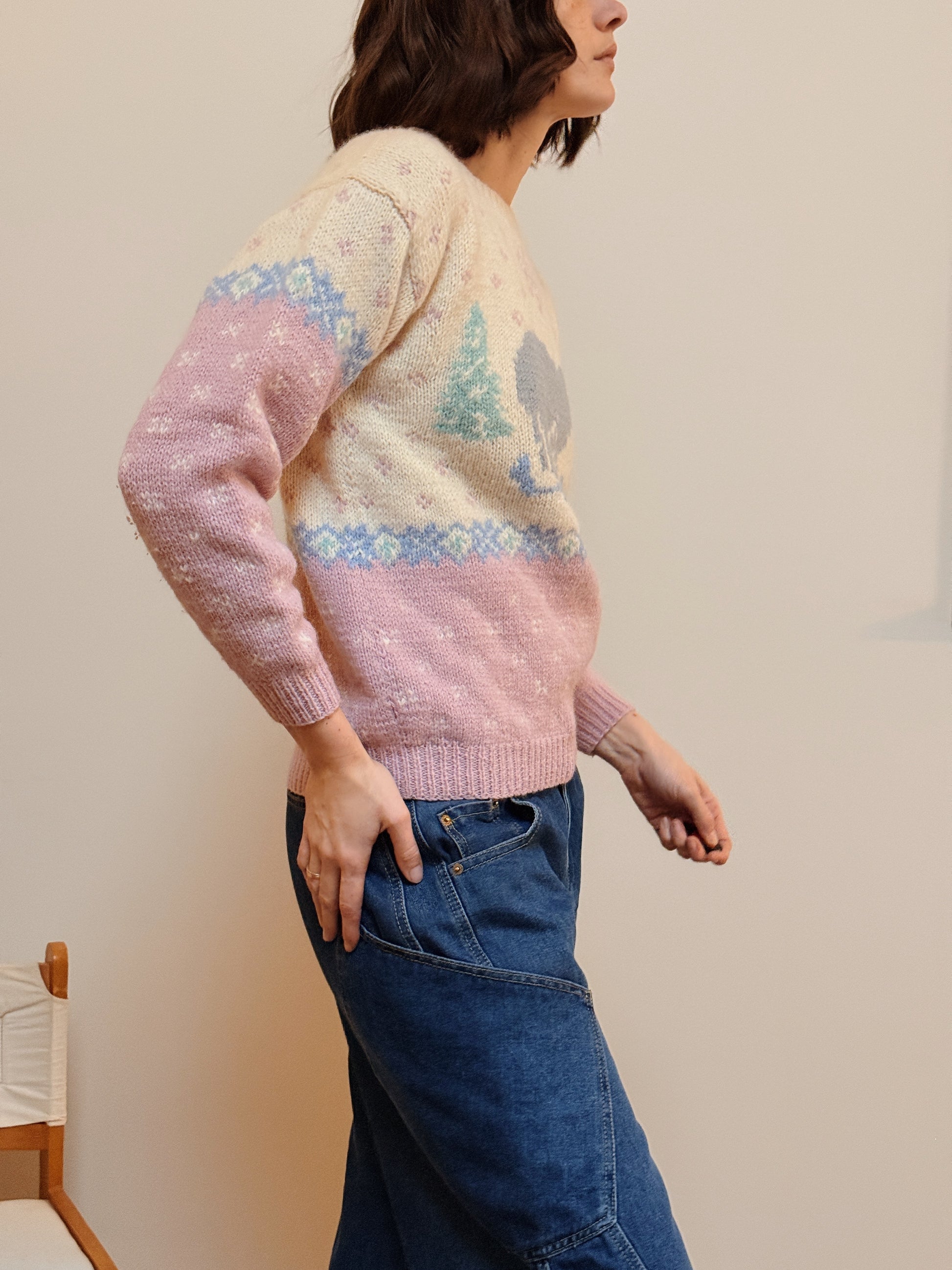 Intarsia Knit Crew