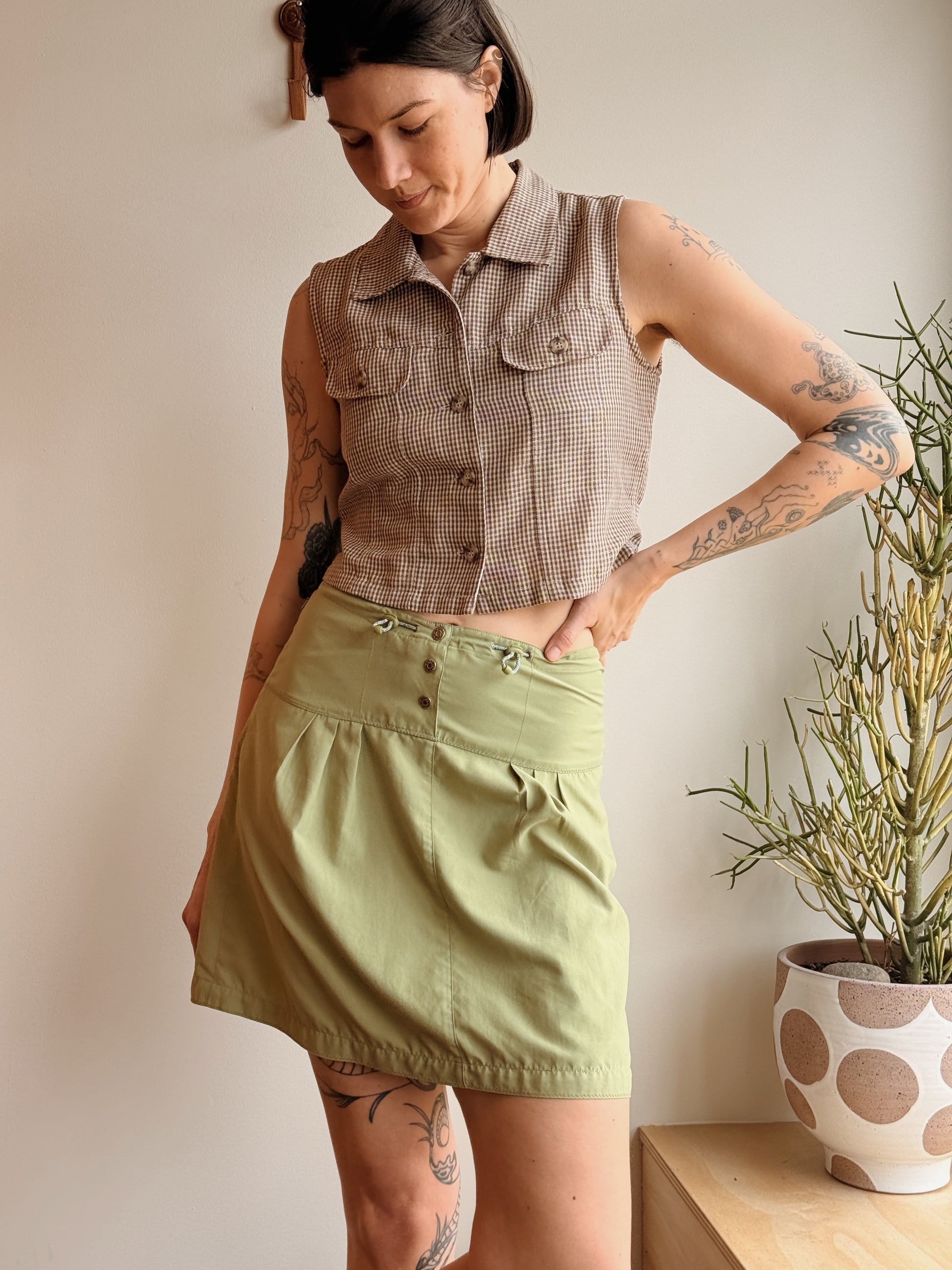 Linen + Cotton Gingham Vest