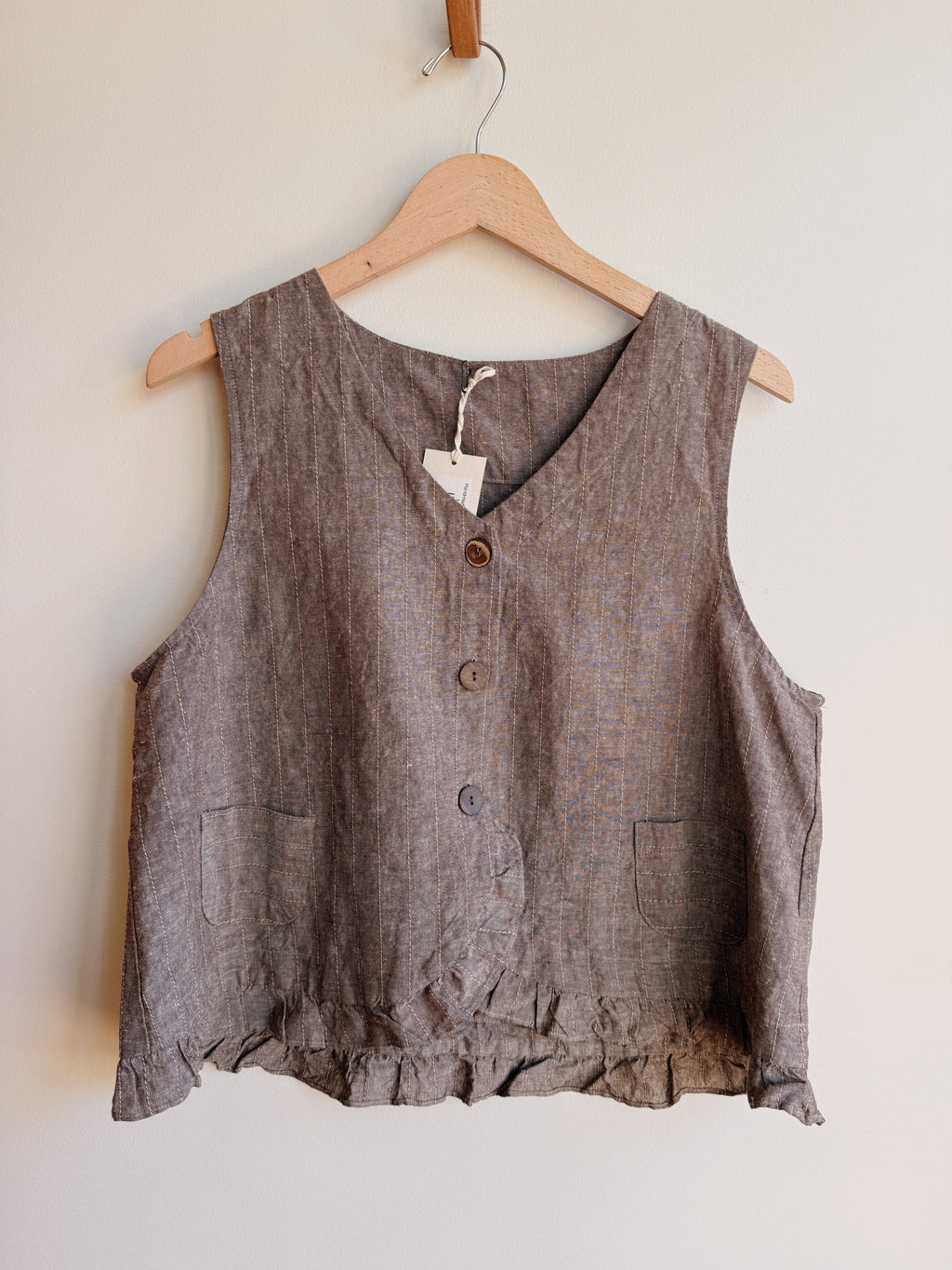 Handmade Stripe Ruffle Vest