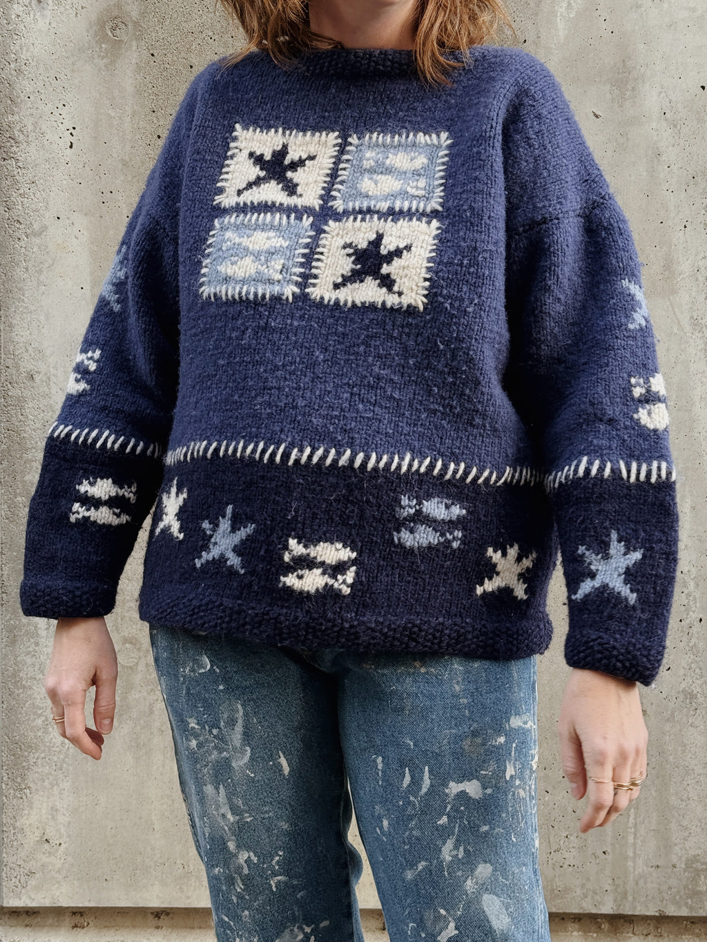 Wool Fishies & Stars Sweater