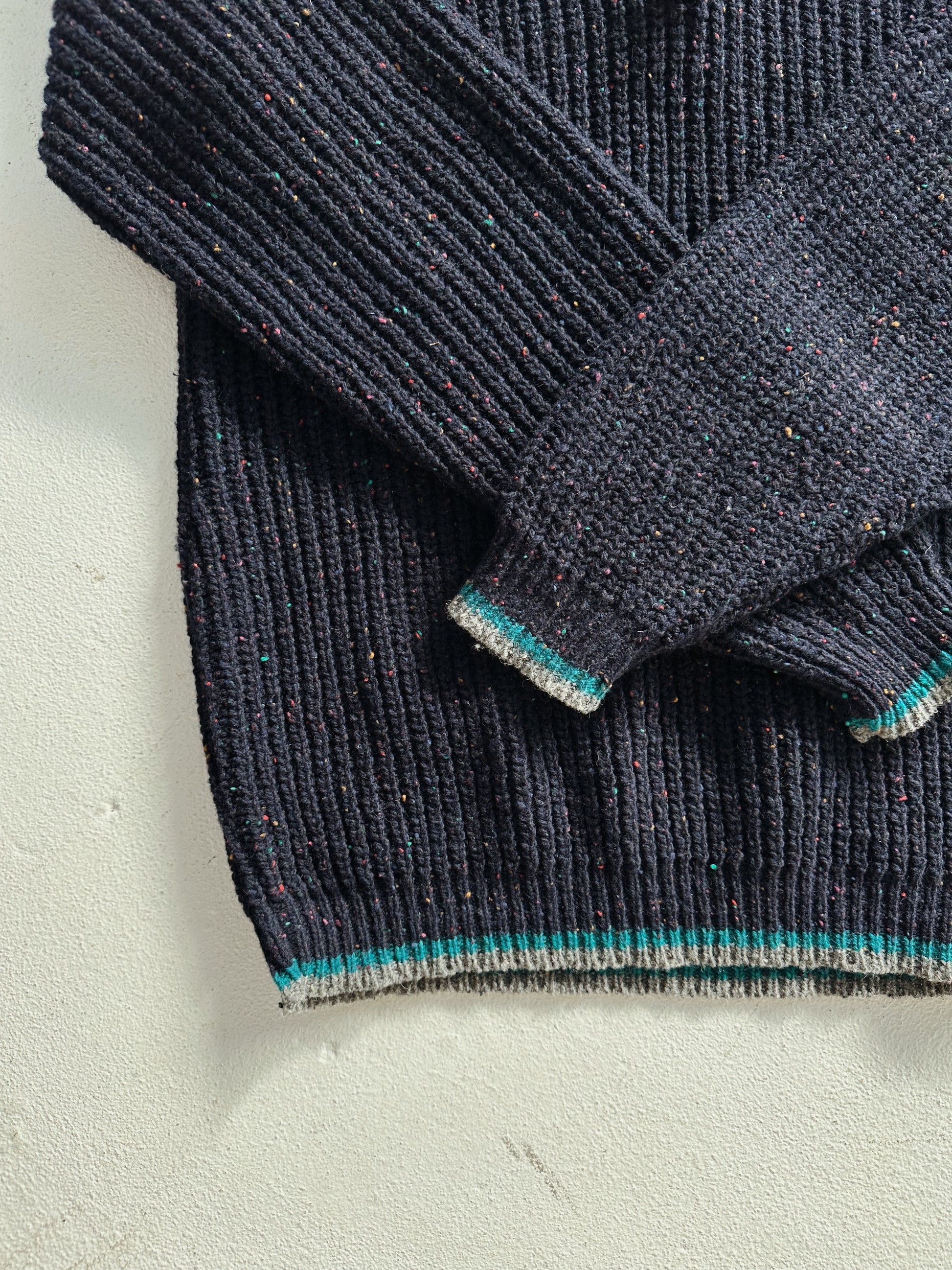 Confetti Speckled Wool Henley Sweater