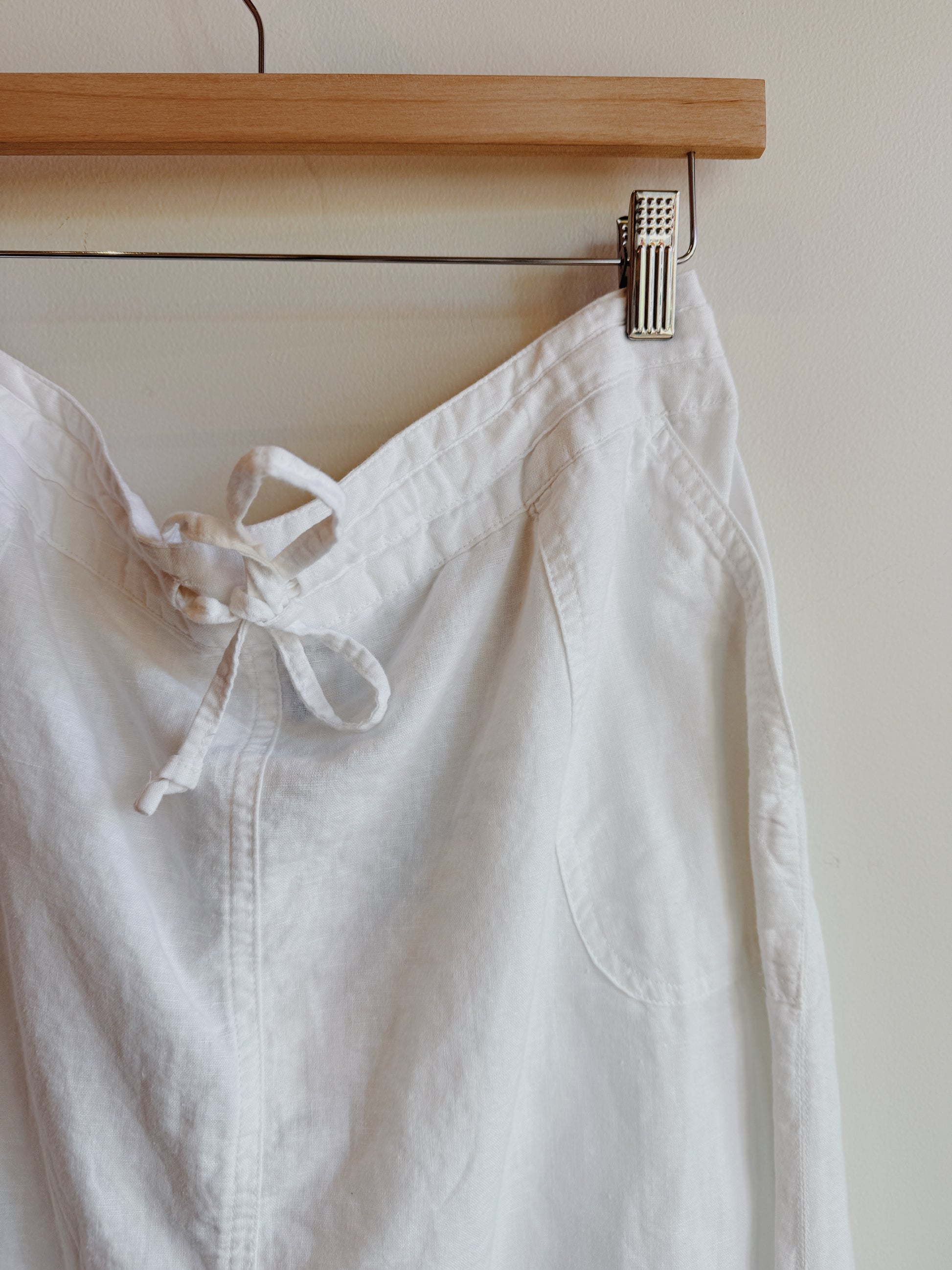 M&S White Linen Blend Skirt