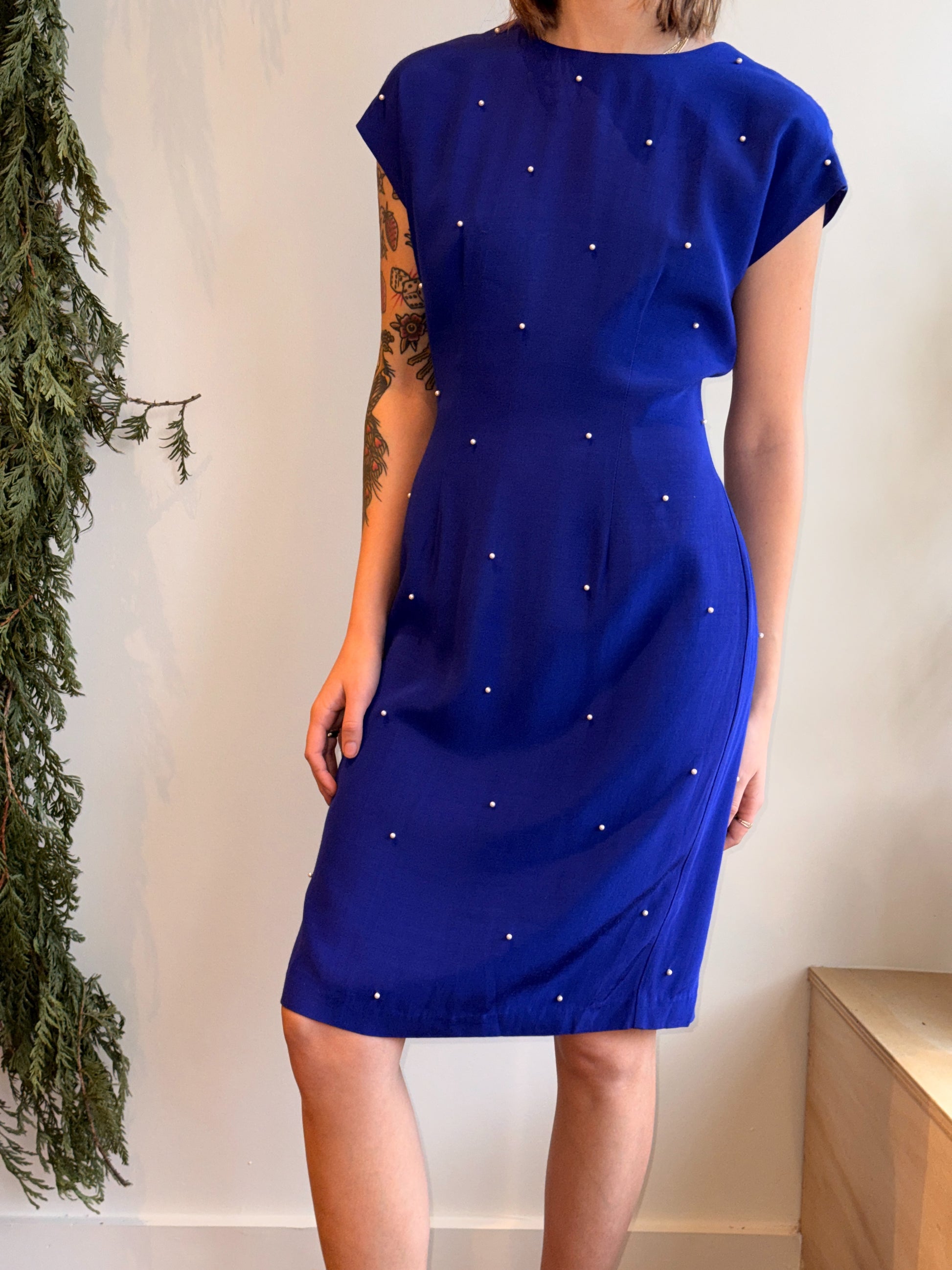 Royal Blue Pearl Dress