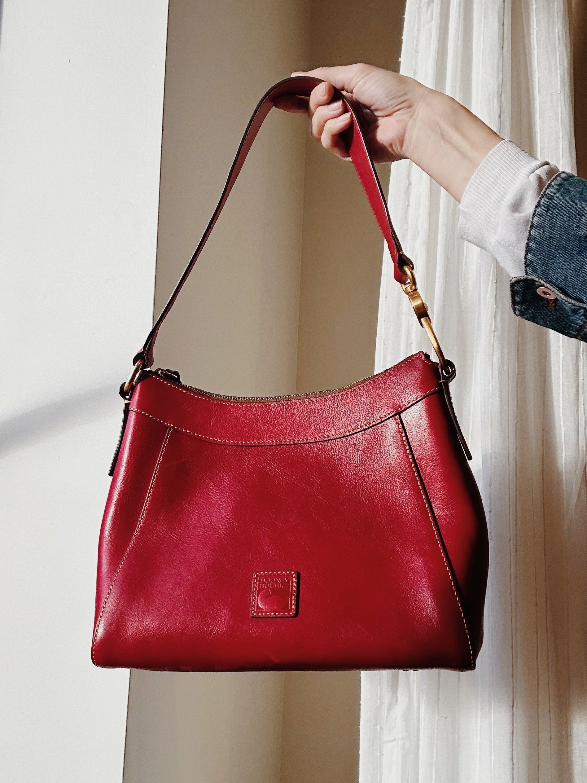 Dooney & Bourke cherry vachetta leather shoulder bag
