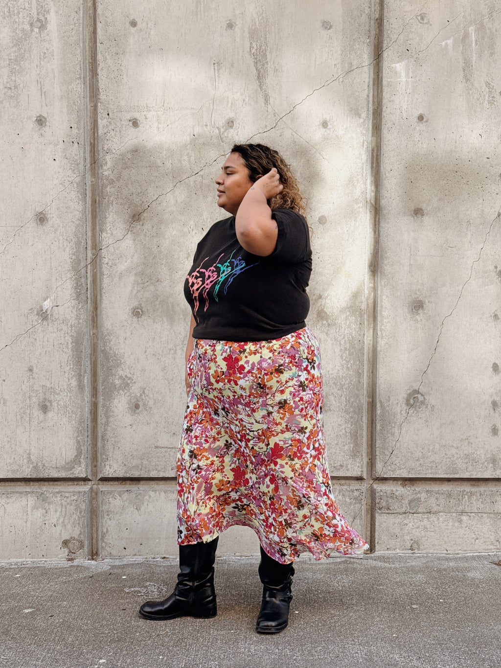 Floral Bias Skirt