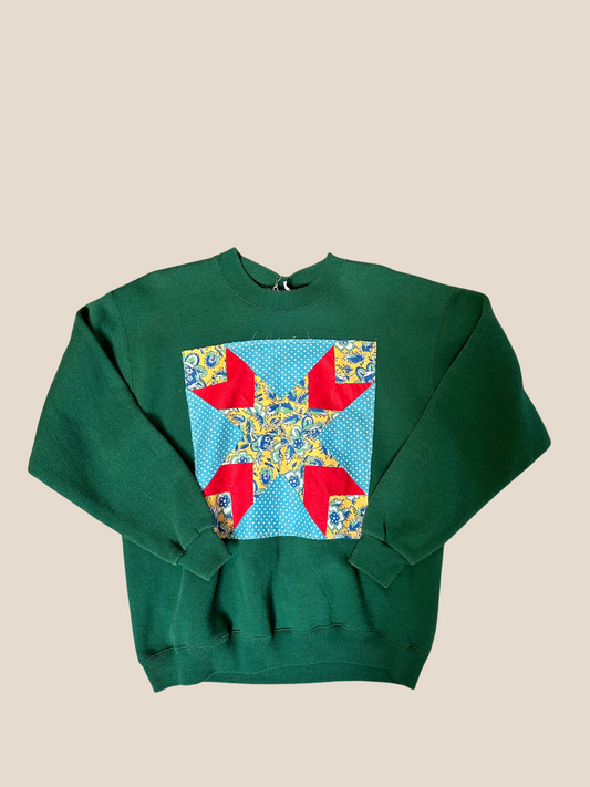 Vintage Quilt-Patch Sweatshirt