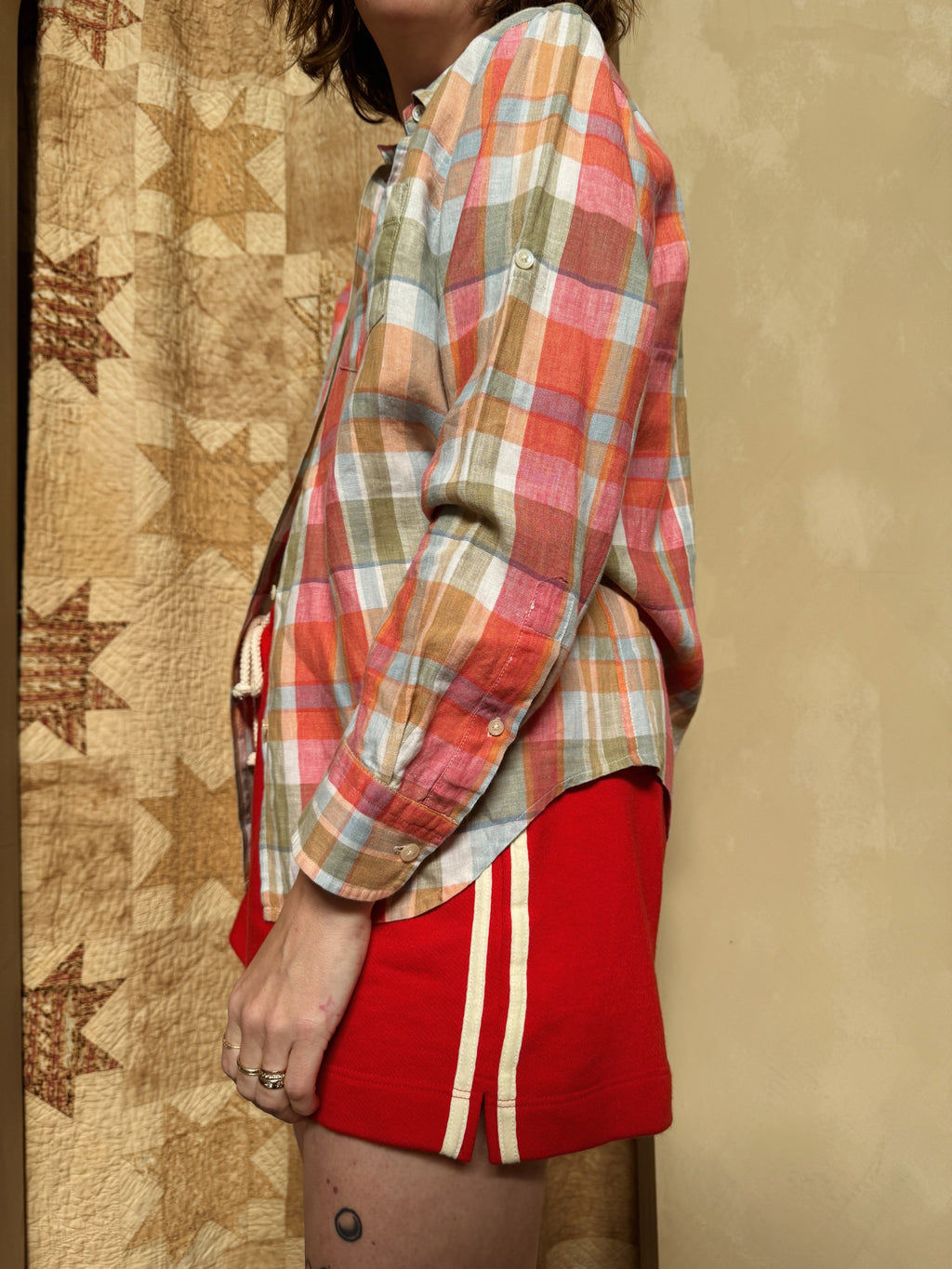 Summer Plaid Linen Buttondown