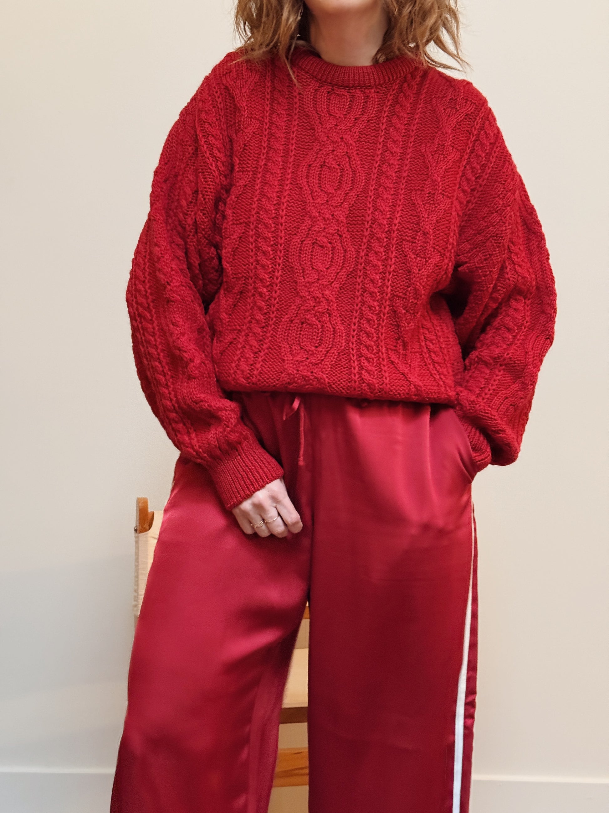 Cherry Wool Cableknit