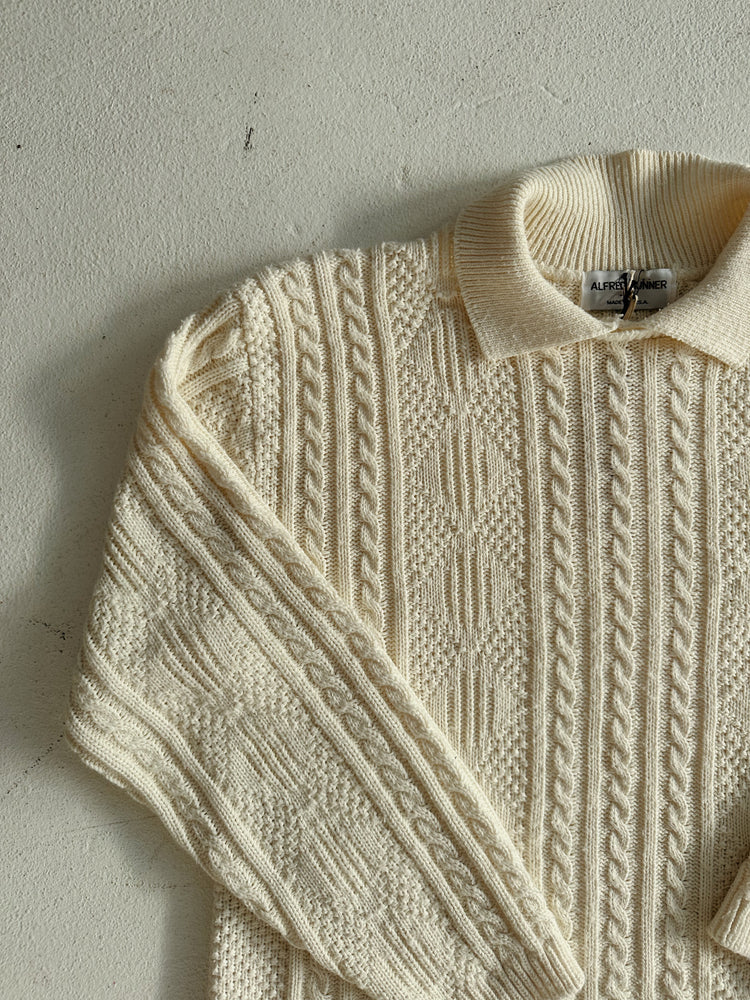 White Collared Sweater