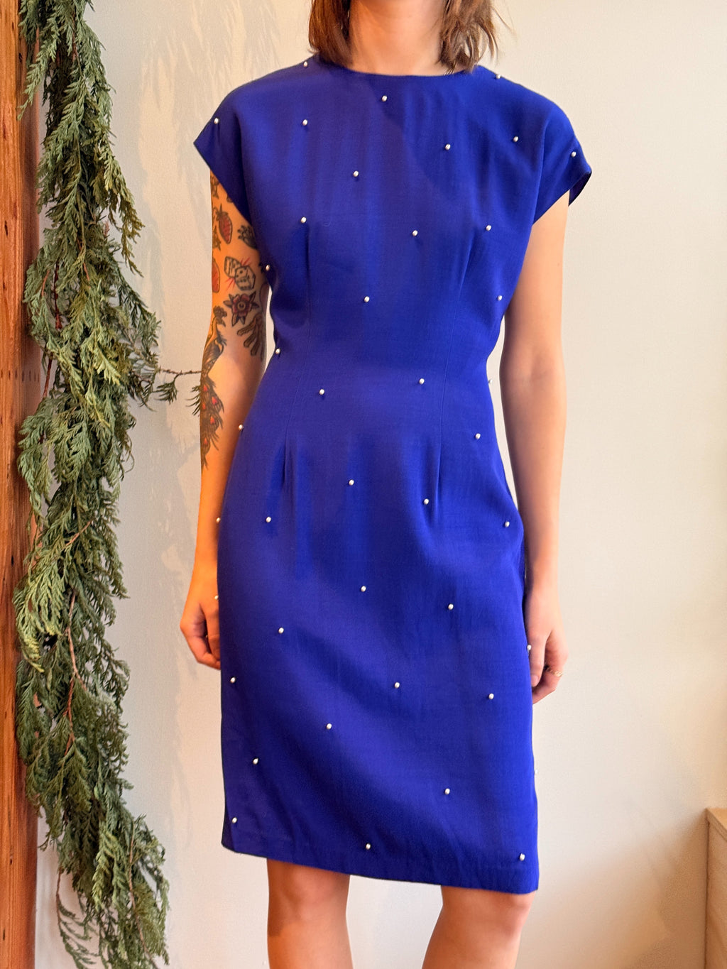 Royal Blue Pearl Dress