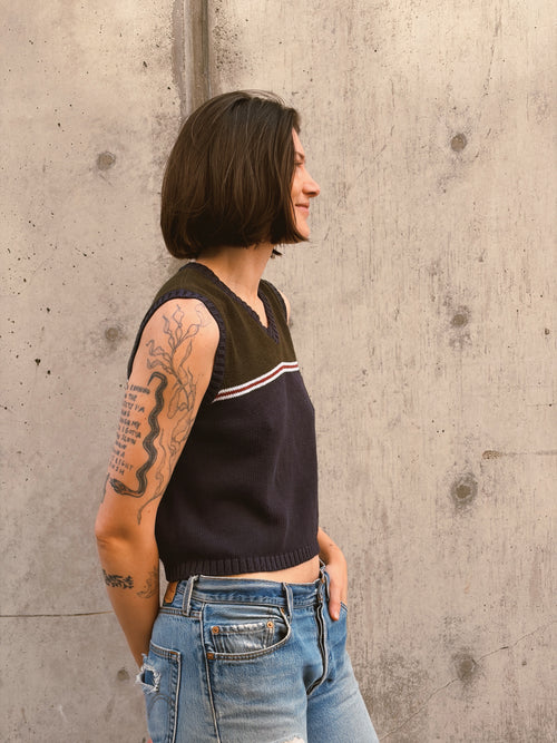 Cotton Stripe Vest