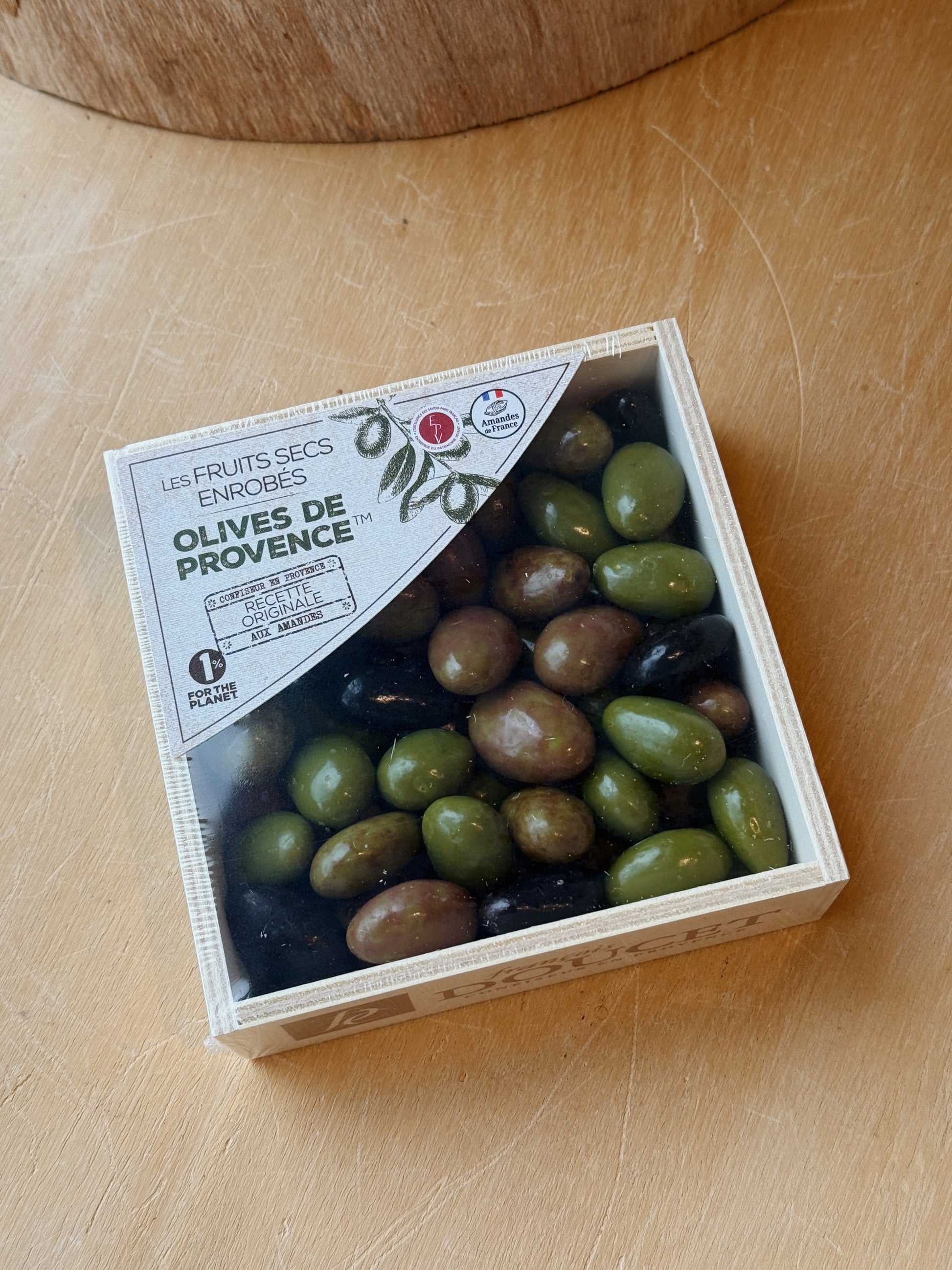 French Green "Olives" (chocolate-covered almonds)