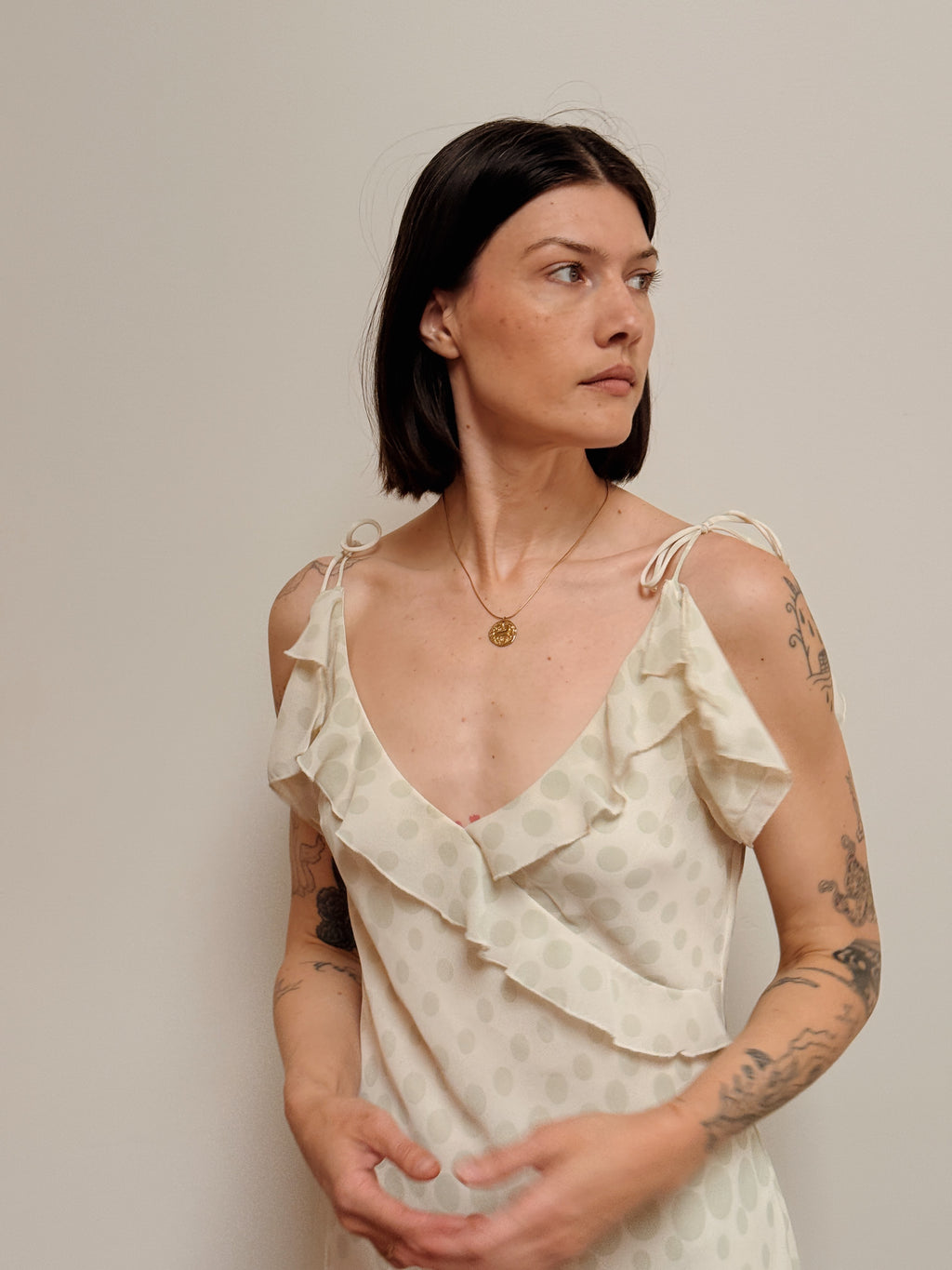 Sage Dot Dress
