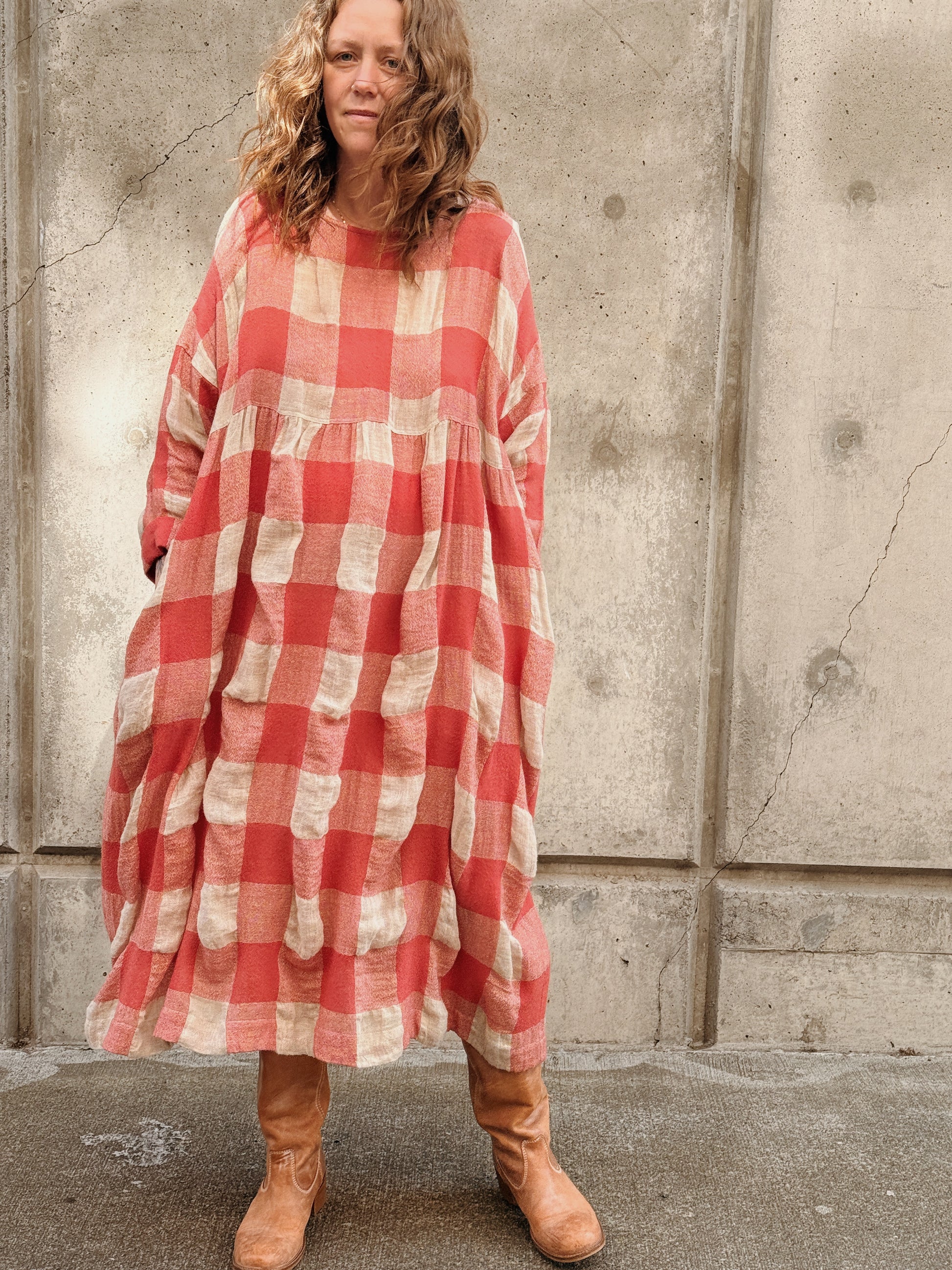 Ichi Antiquites Gingham Maxi