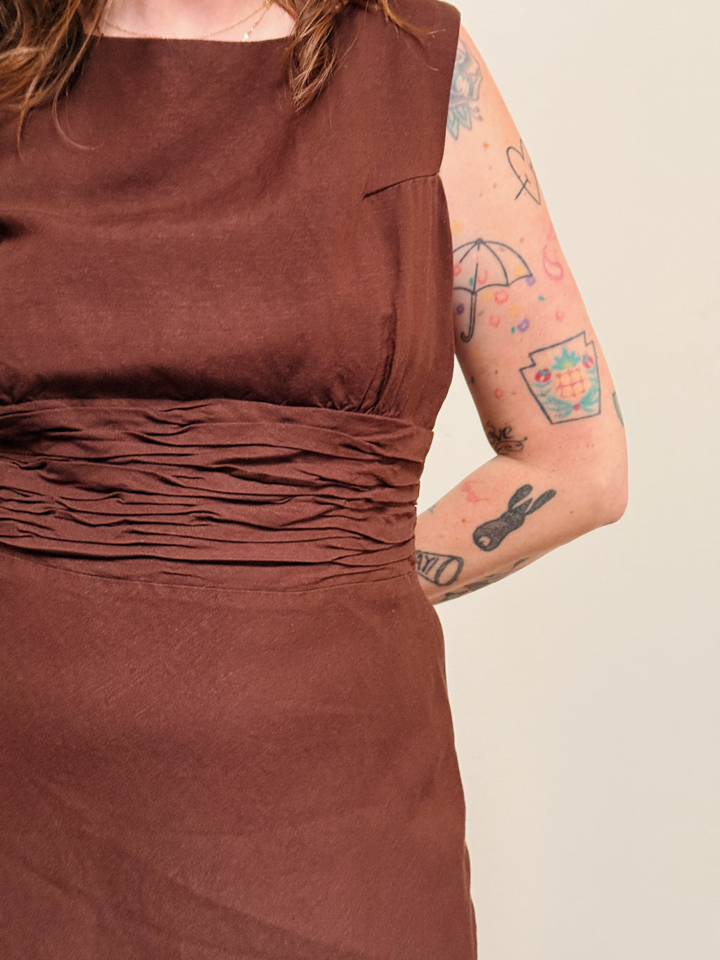 Brown Linen Midi