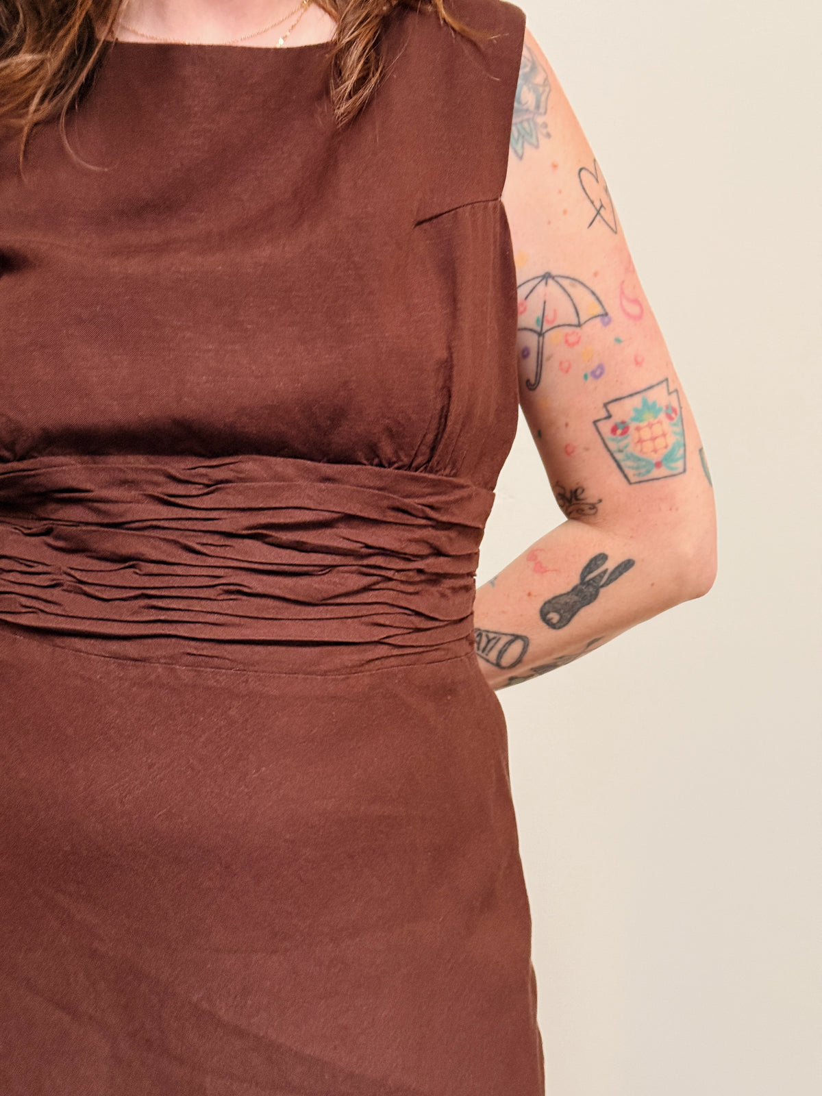 Brown Linen Midi