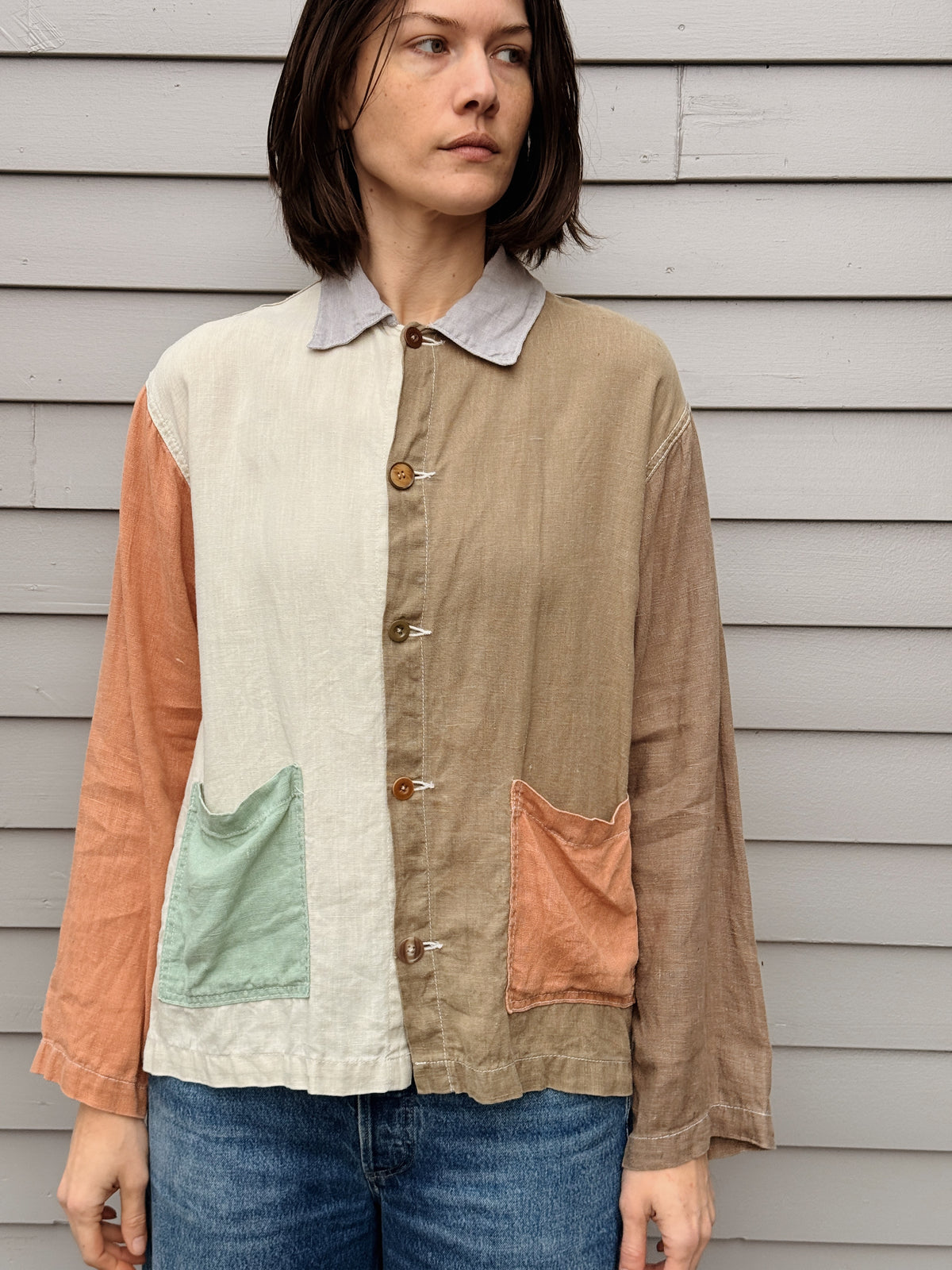 Artisan Collage Colorblock Linen Chore