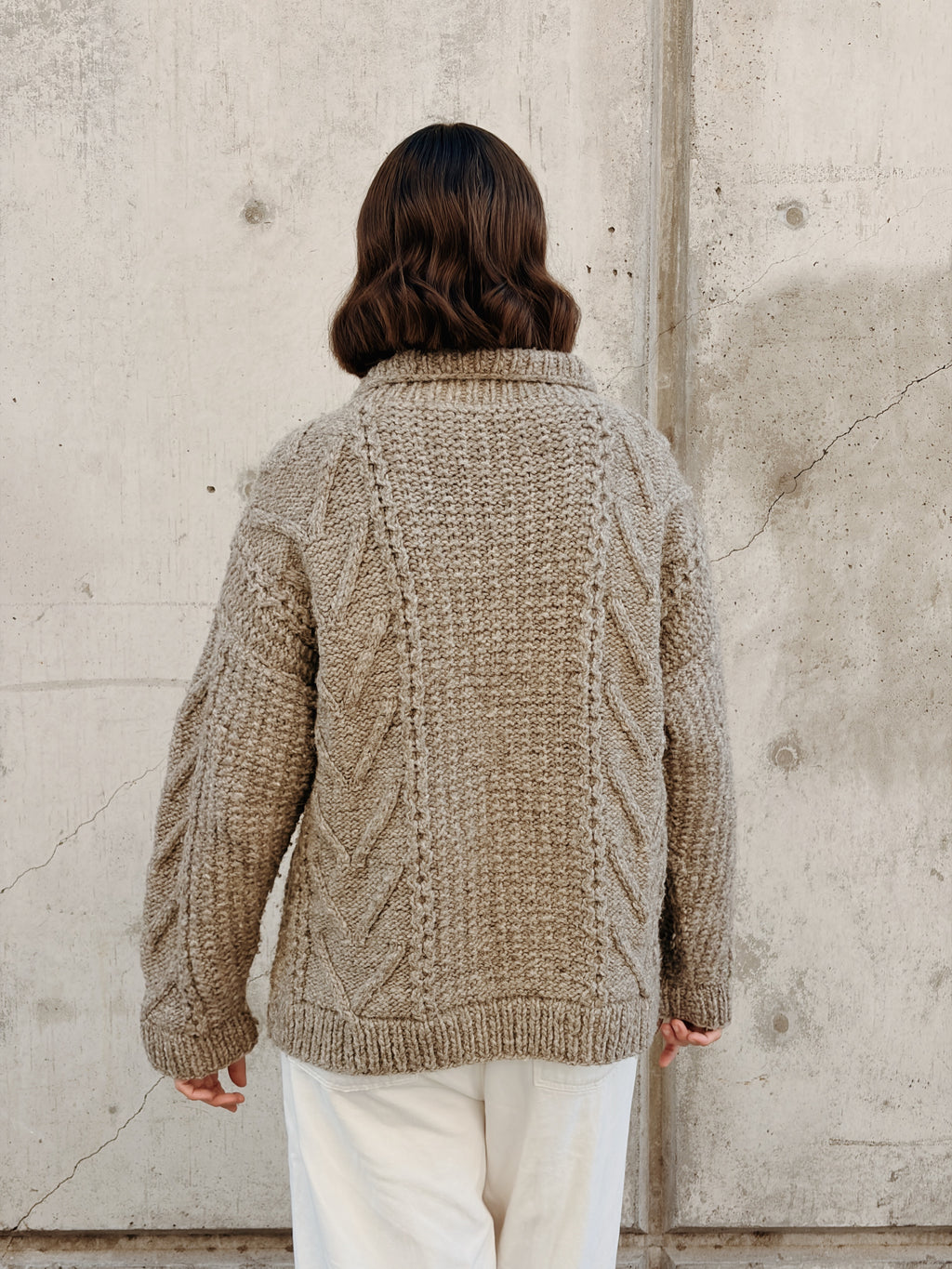 Grey Fisherman Cardigan