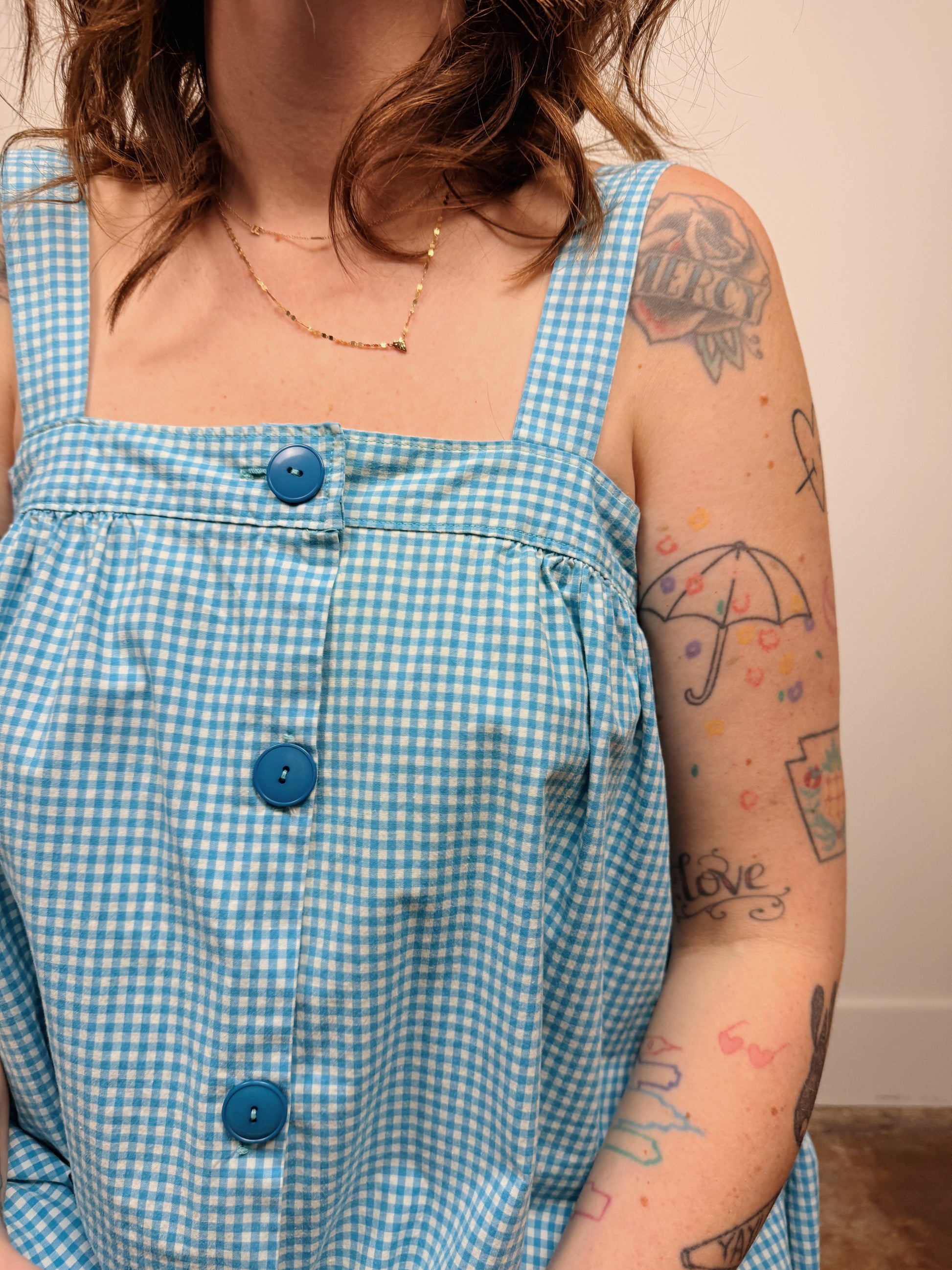 Gingham Buttonfront Midi