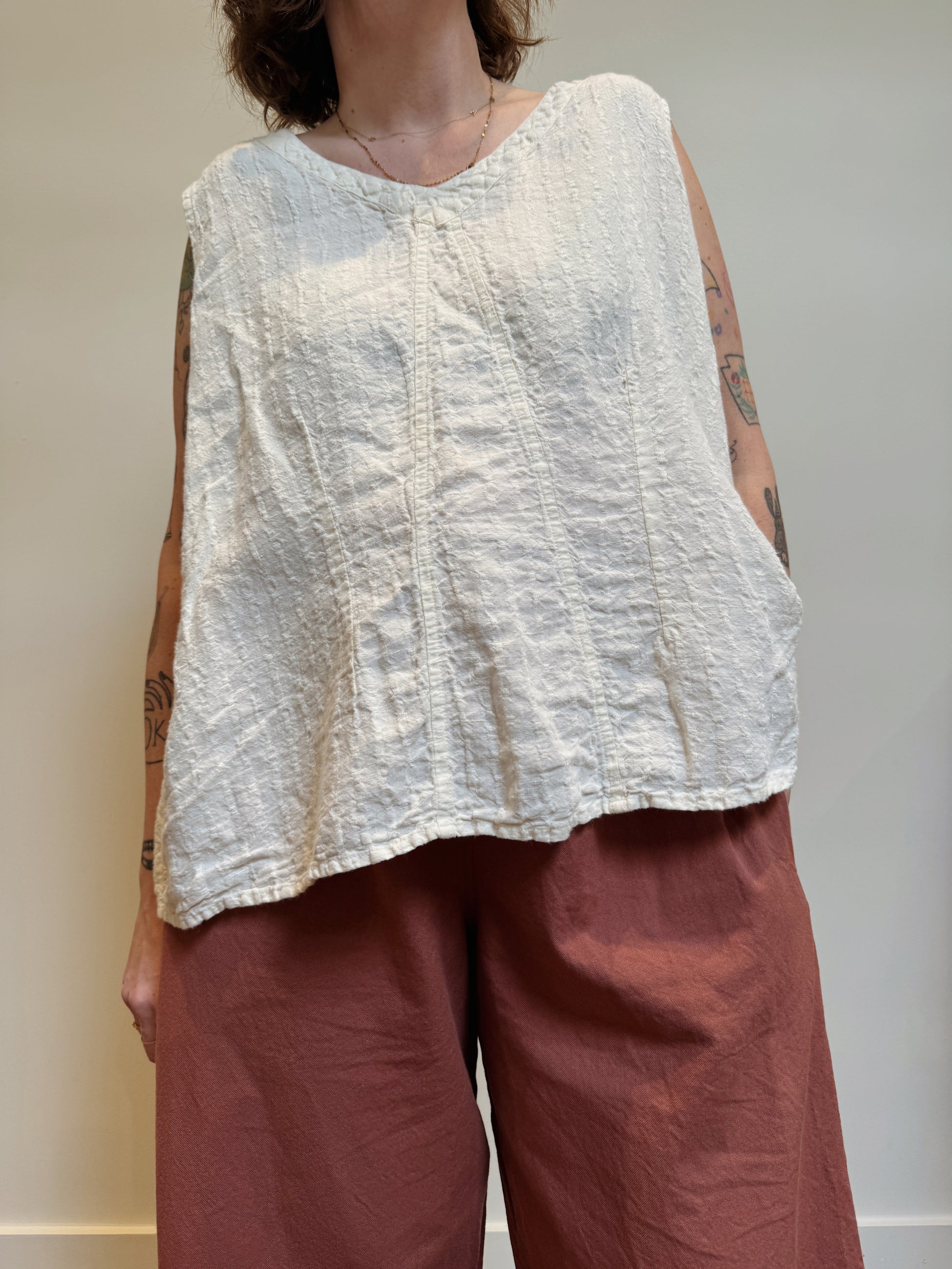 Flax Textured Linen Tank
