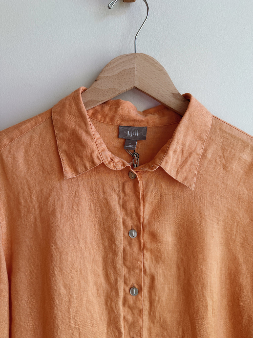 Sunrise Orange Linen Button Down
