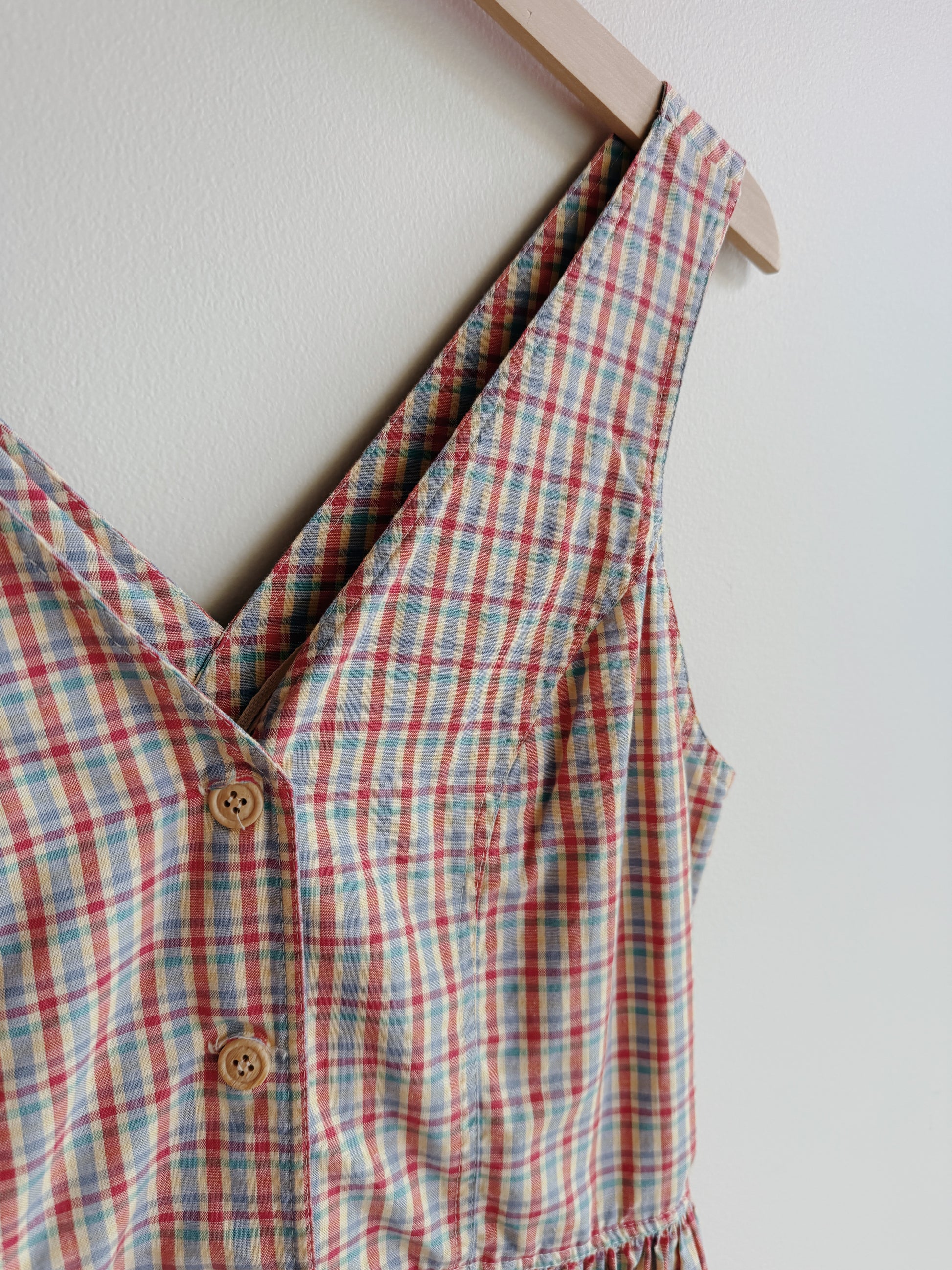 Cotton / Linen Plaid Midi