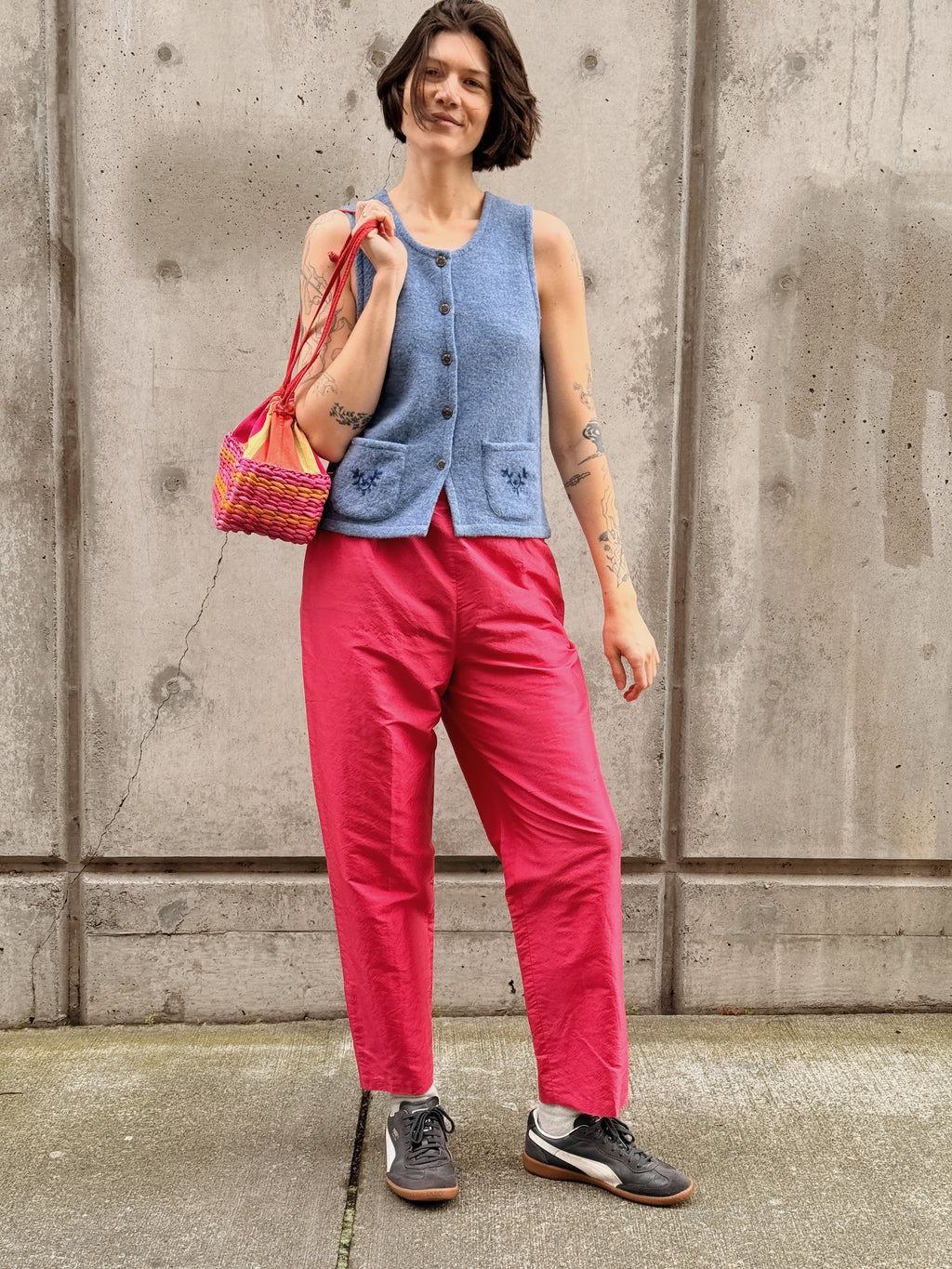 Pink Silk Trousers