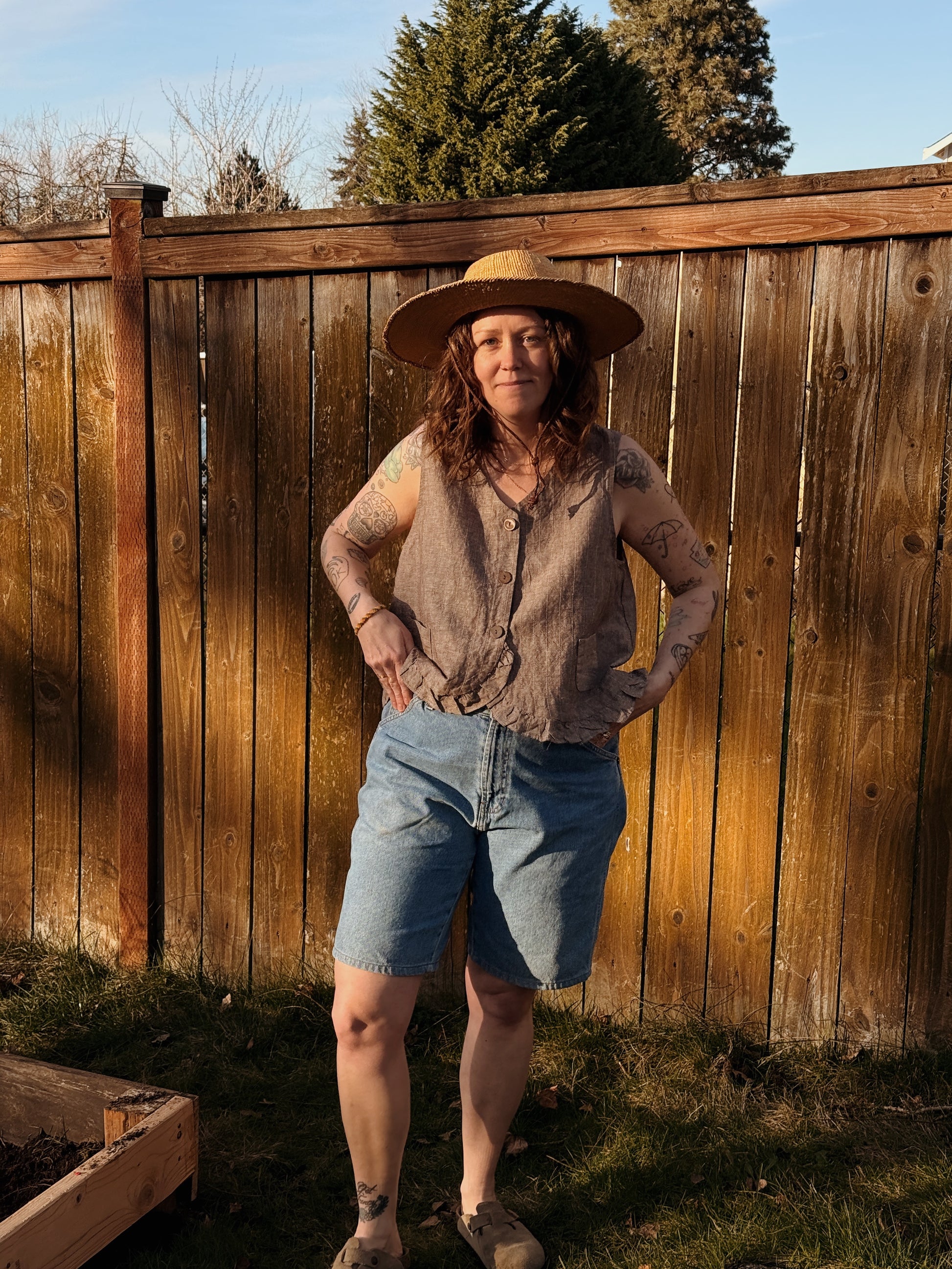 Handmade Stripe Ruffle Vest