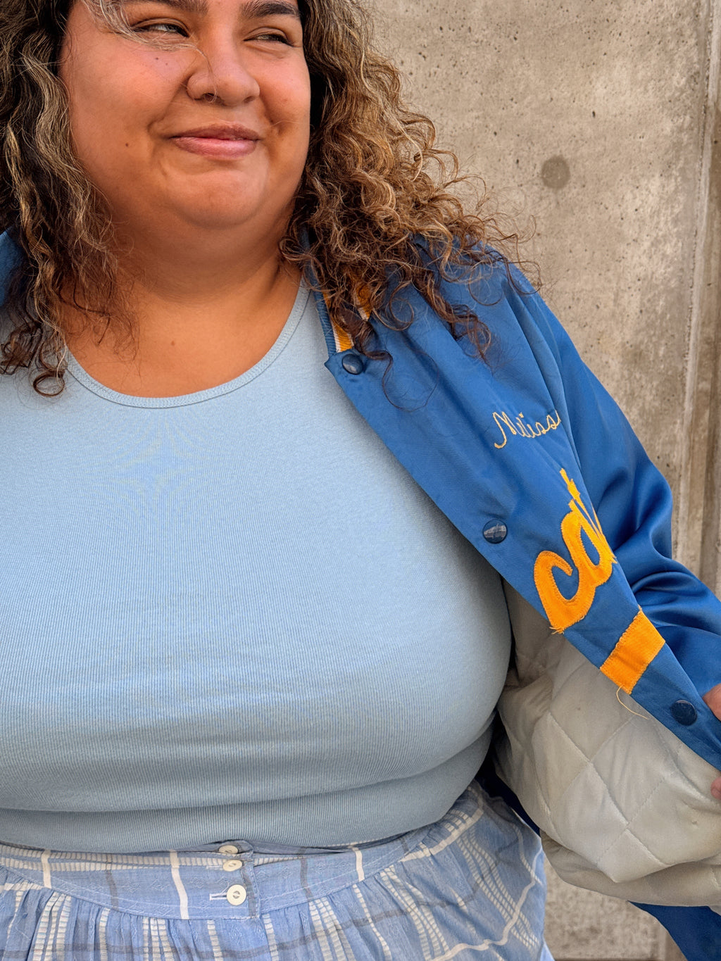 Blue Cap Sleeve Top