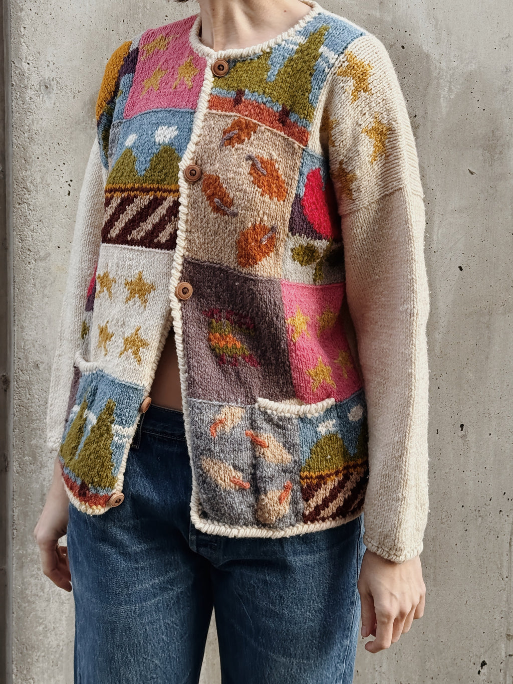 Knit Patchwork Cardi