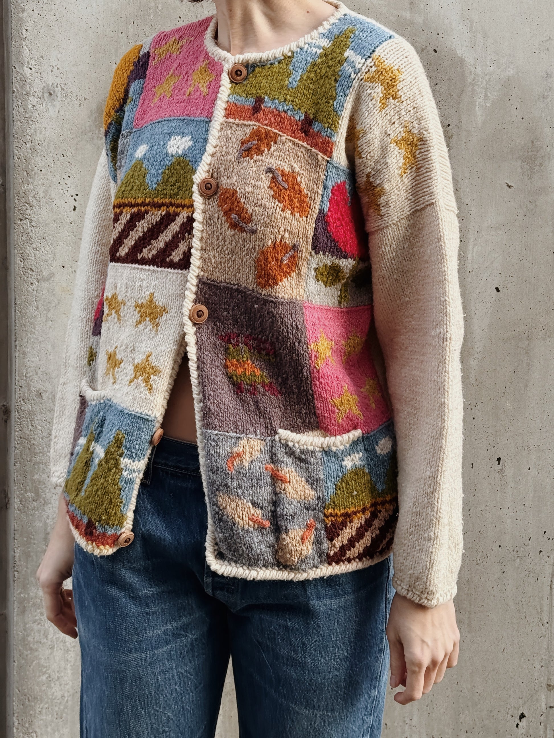 Knit Patchwork Cardi