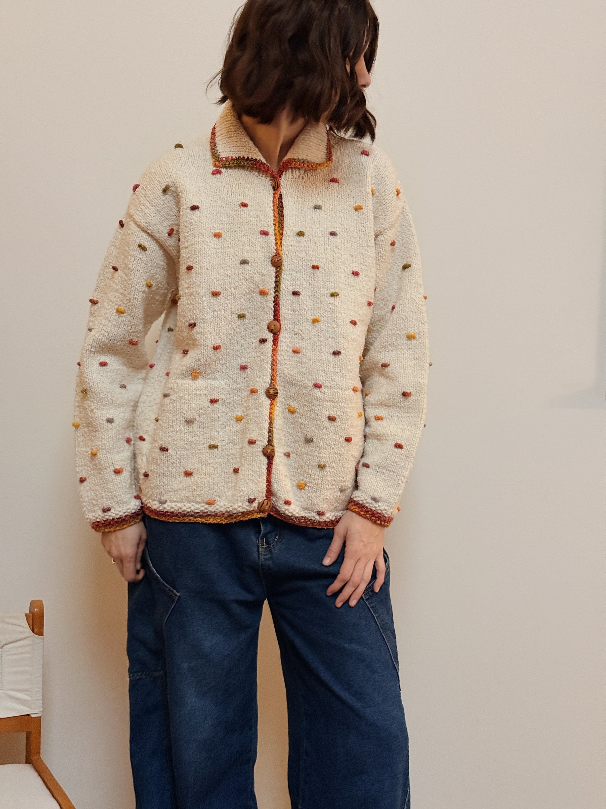 Wool/Cotton Confetti Cardigan