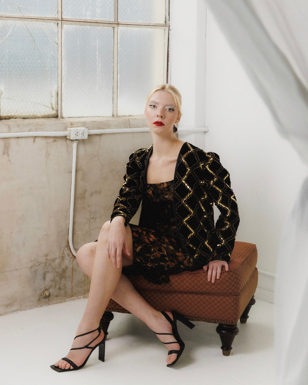 Velvet Quilted Sequin Jacket