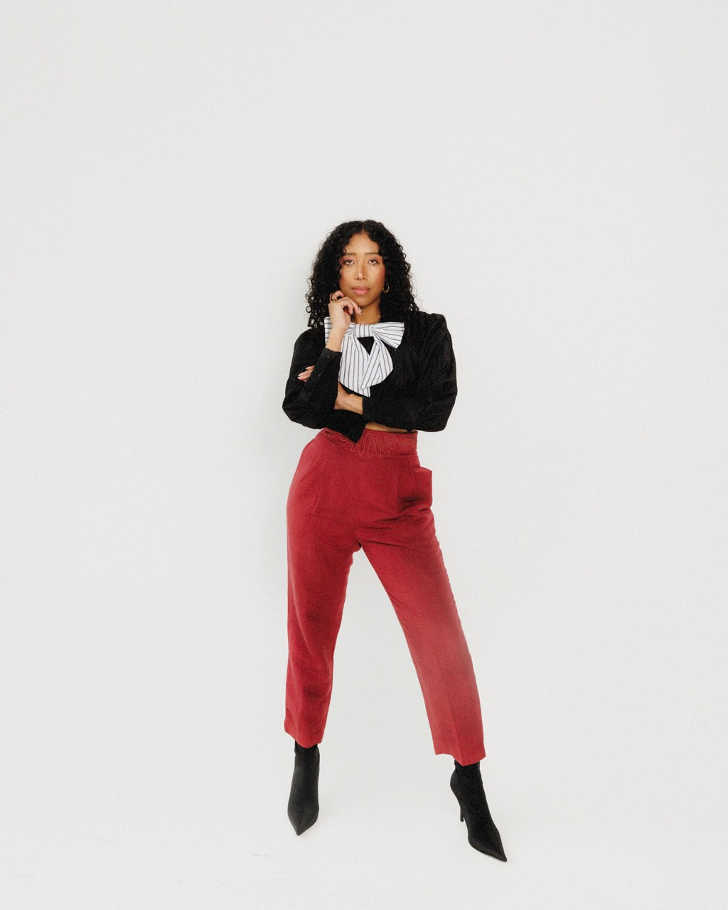 Crewel Waist Linen Trousers