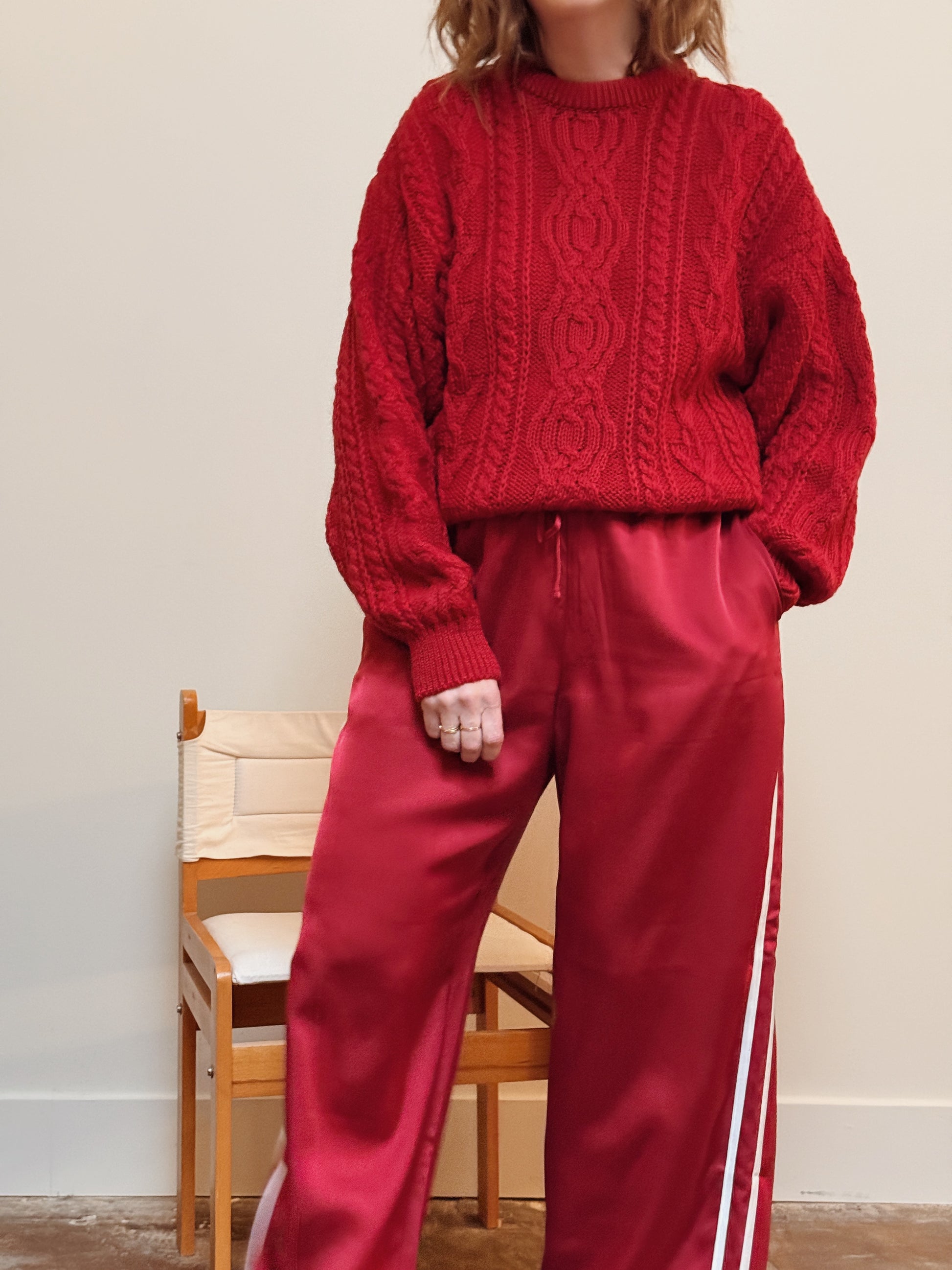 Cherry Wool Cableknit