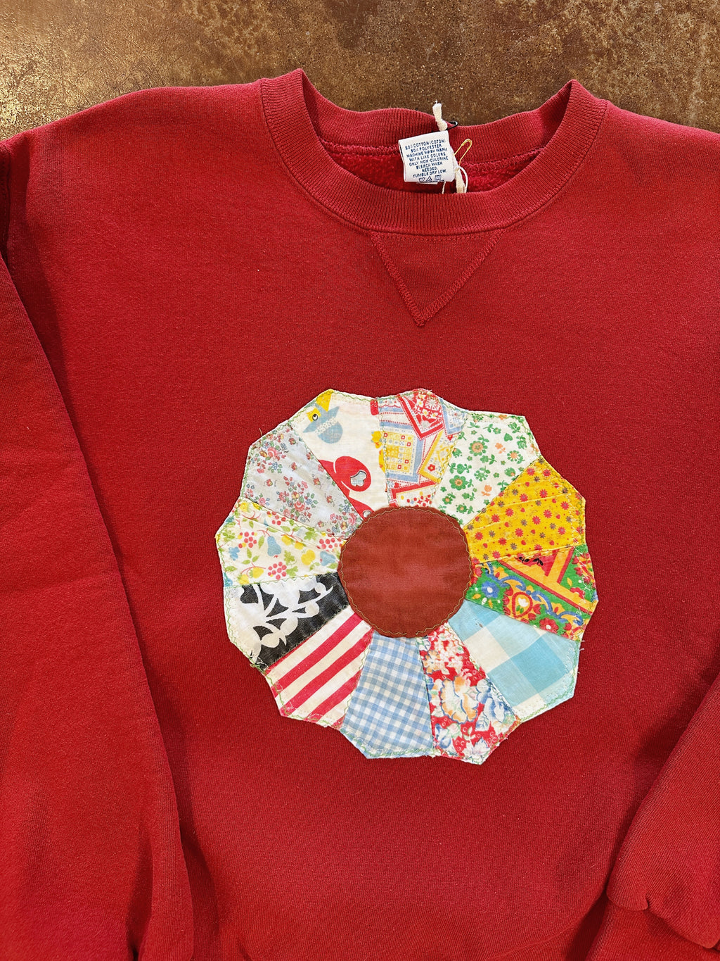 Vintage Quilt-Patch Sweatshirt