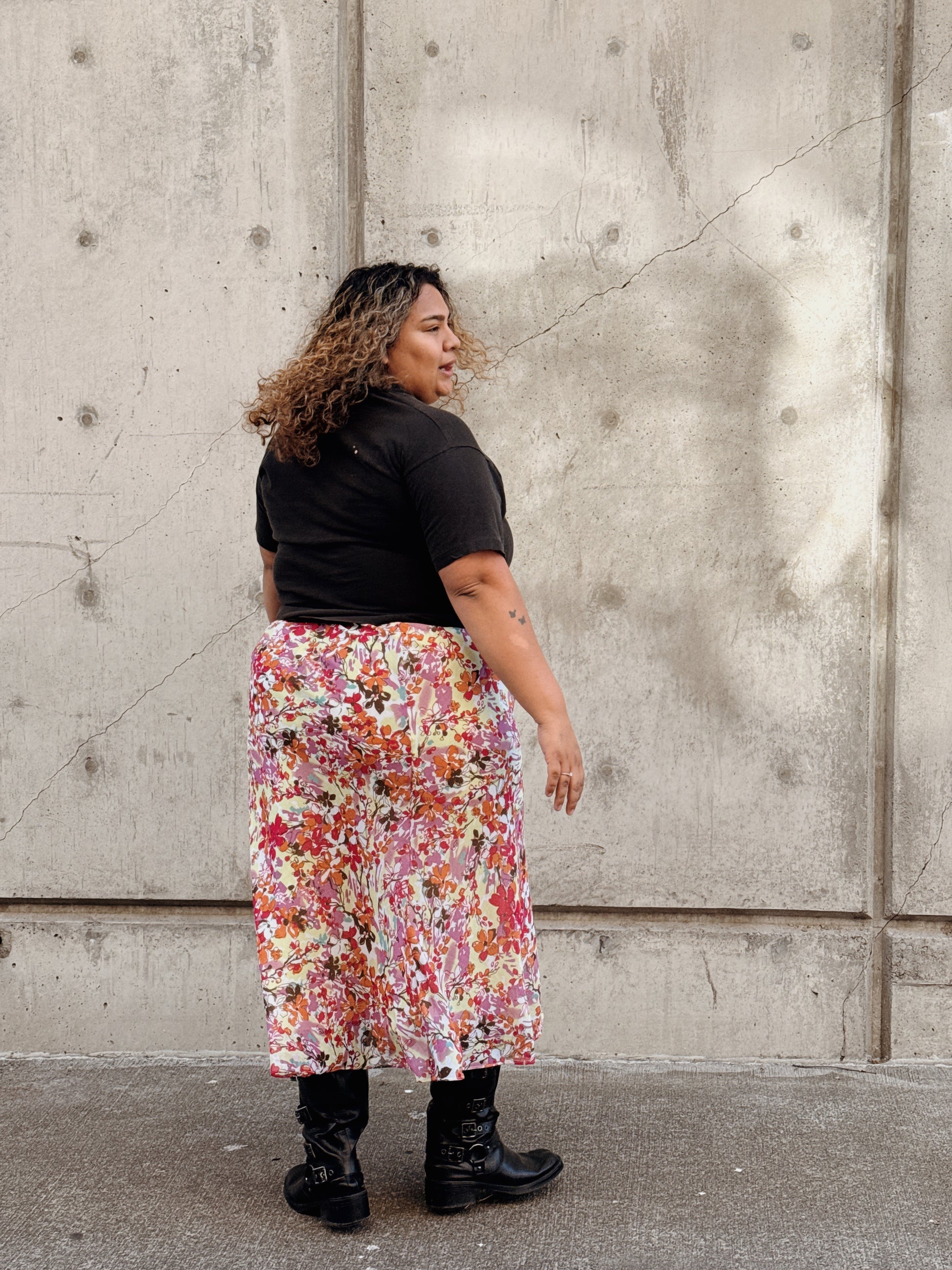 Floral Bias Skirt